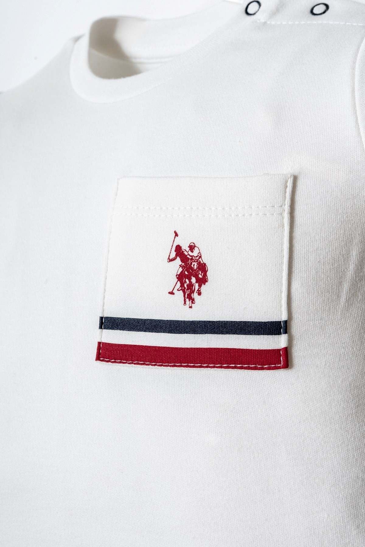 6-36 Ay Lisanslı Us Polo Assn Erkek Bebek Takım-Ekru