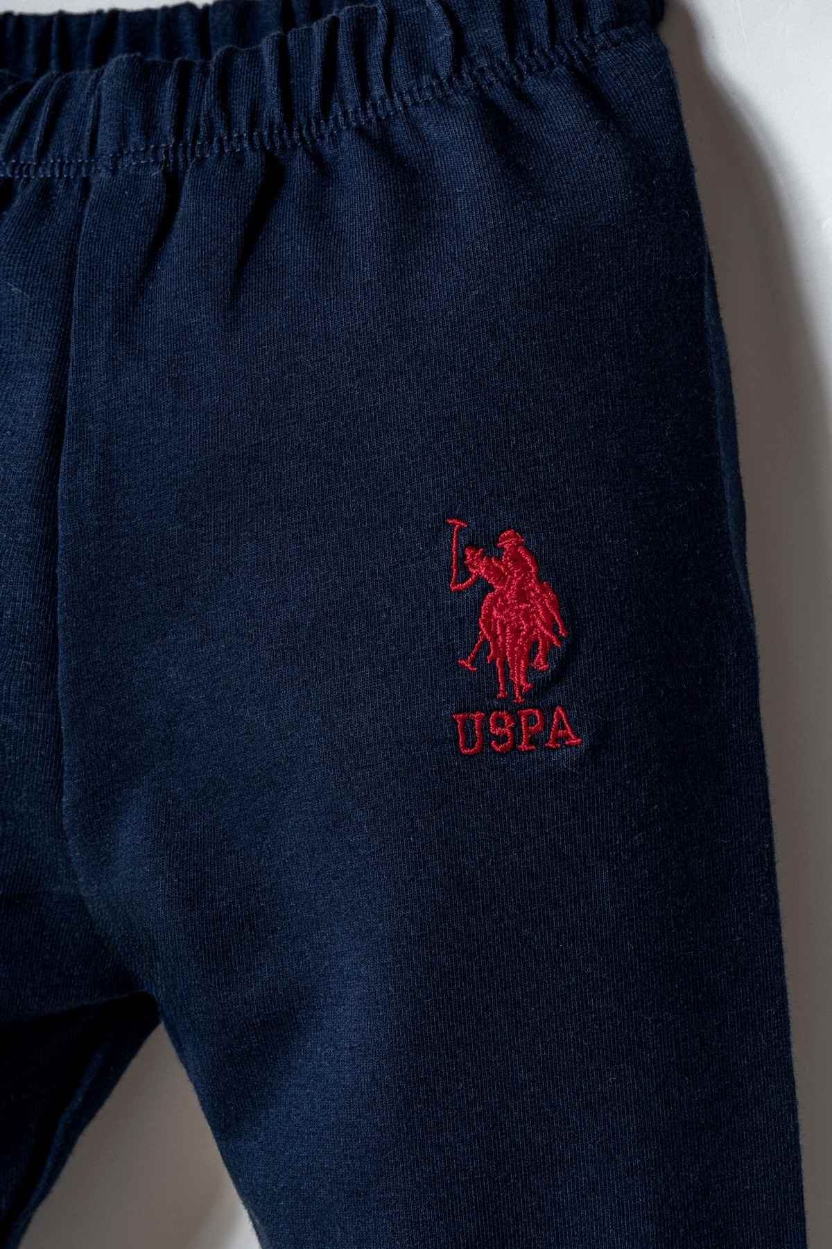 6-36 Ay Lisanslı Us Polo Assn Erkek Bebek 3'Lü Takım-Kırmızı