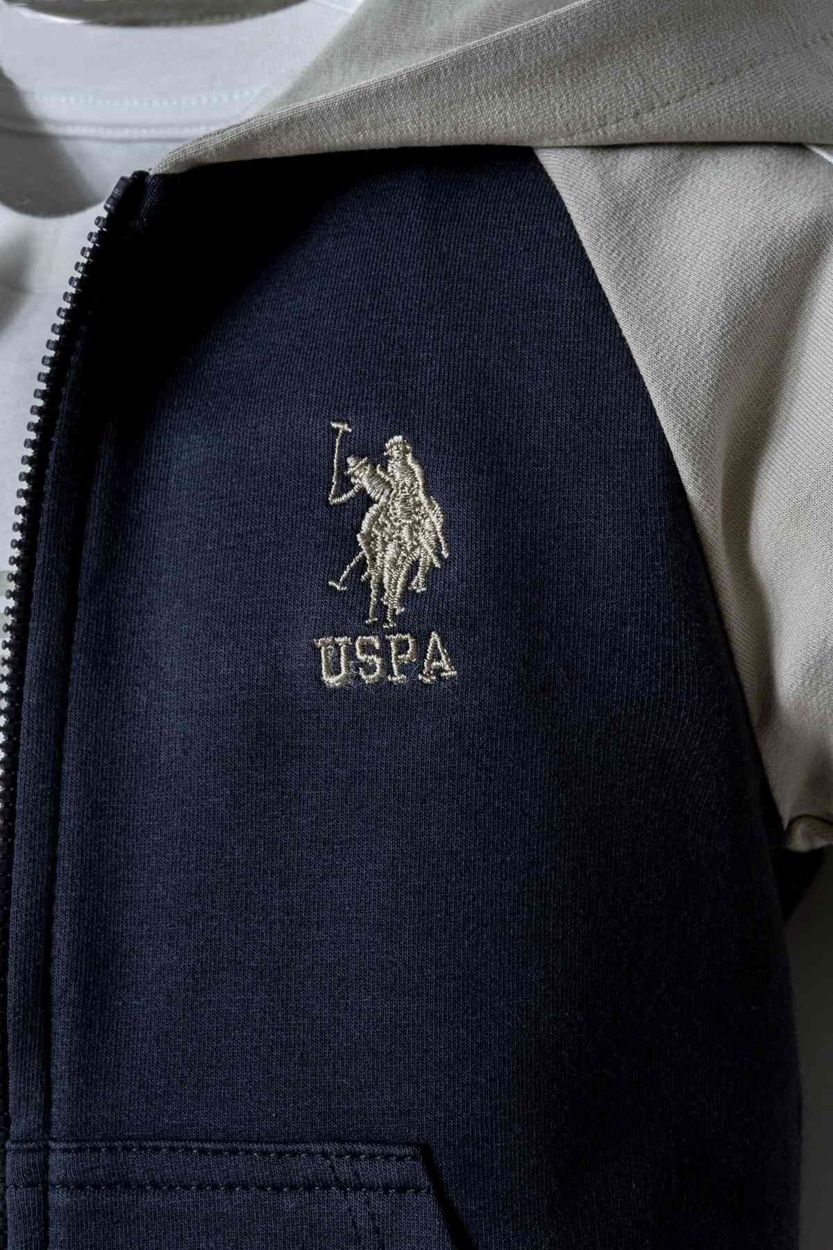 6-36 Ay Lisanslı Us Polo Assn Erkek Bebek 3'Lü Takım-Füme