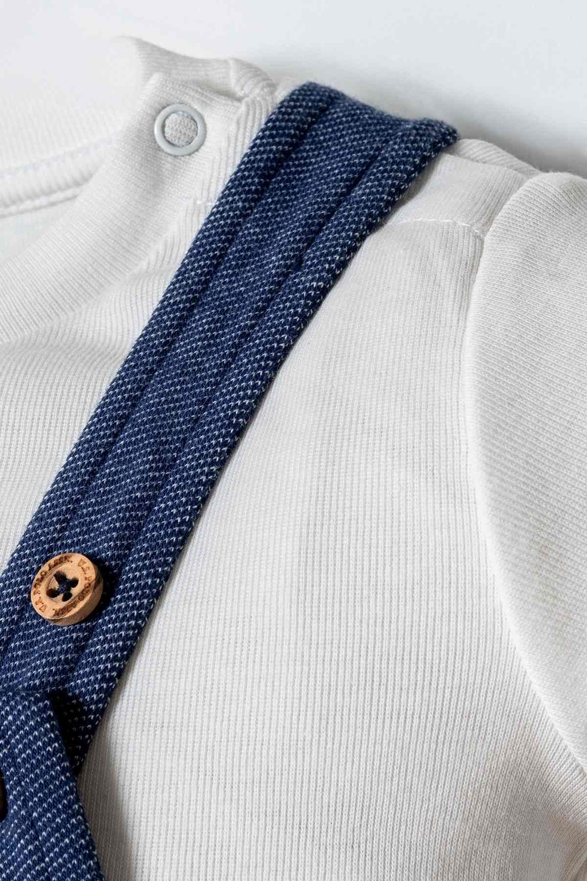 6-36 Ay Lisanslı Us Polo Assn Erkek Bebek Salopet Takım-Mavi