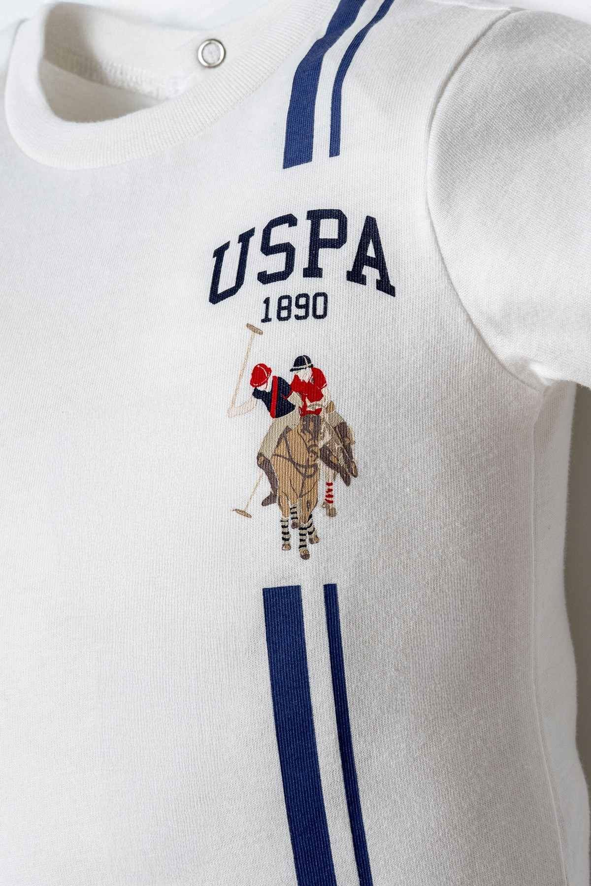 6-36 Ay Lisanslı Us Polo Assn Erkek Bebek Takım-Ekru