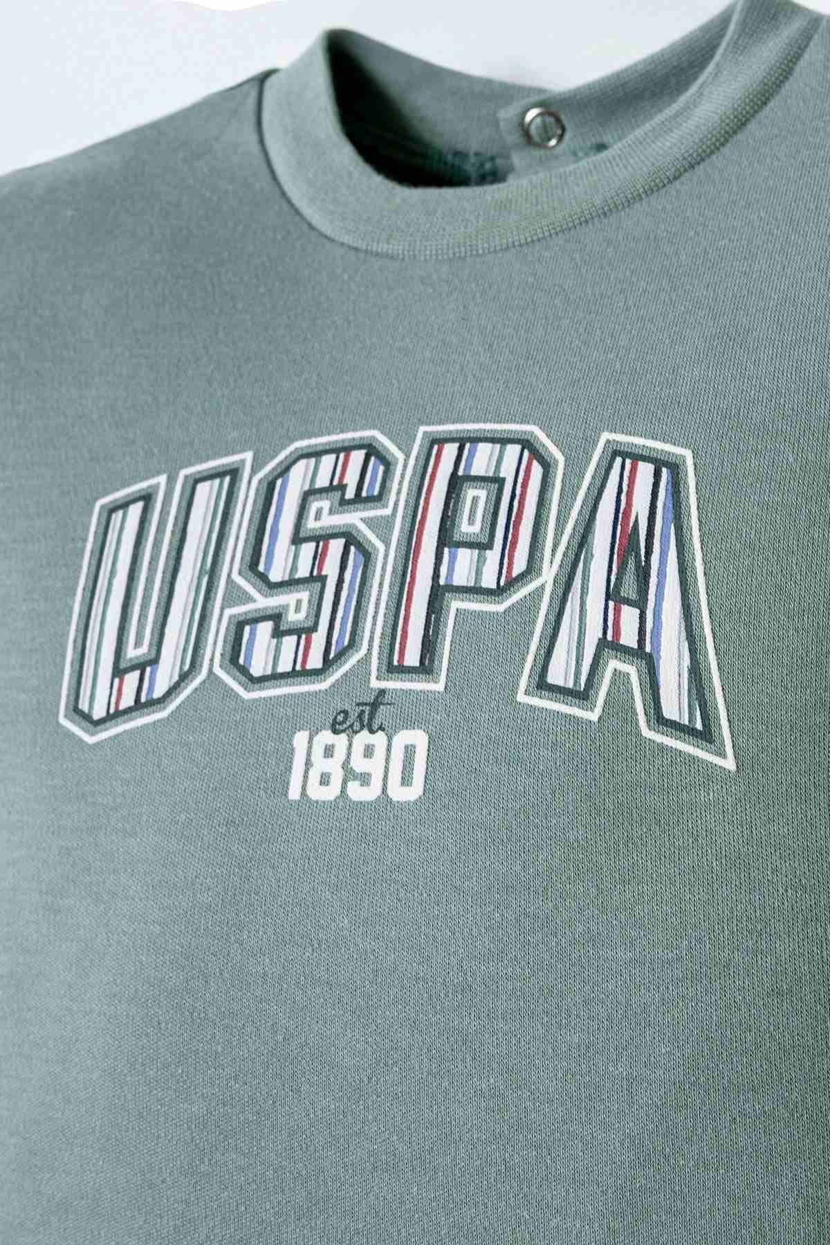 6-36 Ay Lisanslı Us Polo Assn Erkek Bebek Takım-Yeşil