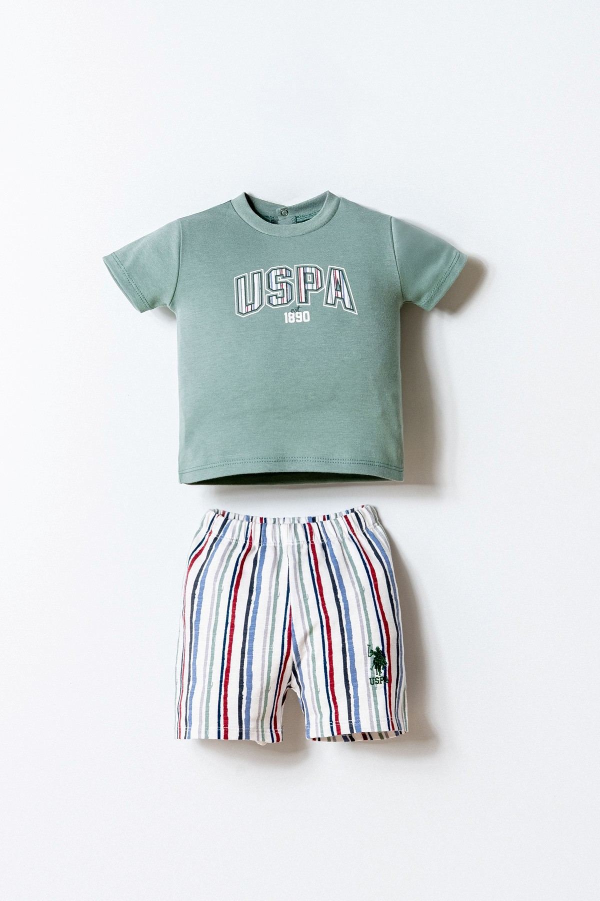 6-36 Ay Lisanslı Us Polo Assn Erkek Bebek Takım-Yeşil