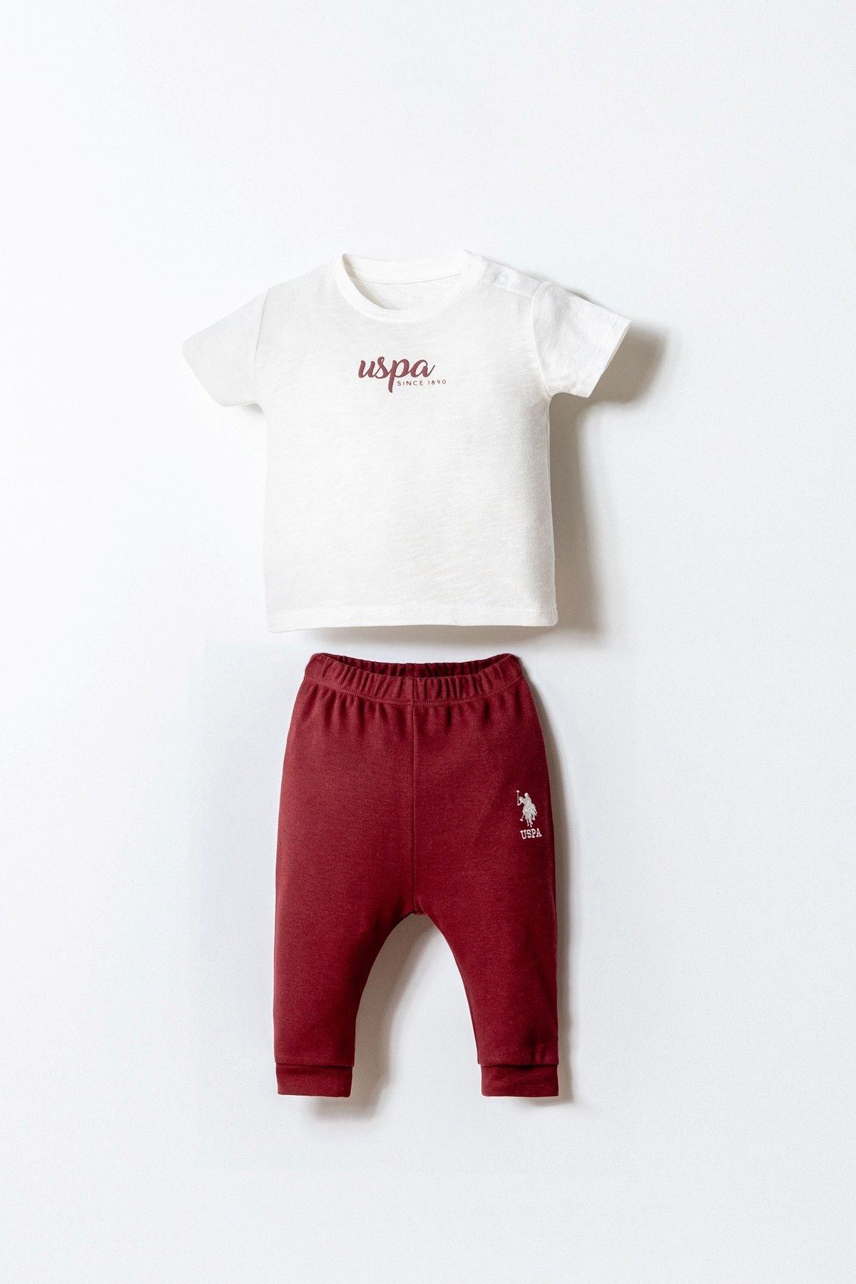 6-36 Ay Lisanslı Us Polo Assn Erkek Bebek 3'Lü Takım-Ekru