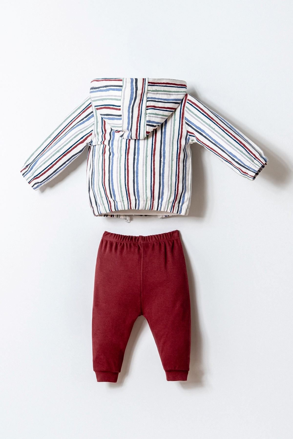 6-36 Ay Lisanslı Us Polo Assn Erkek Bebek 3'Lü Takım-Ekru