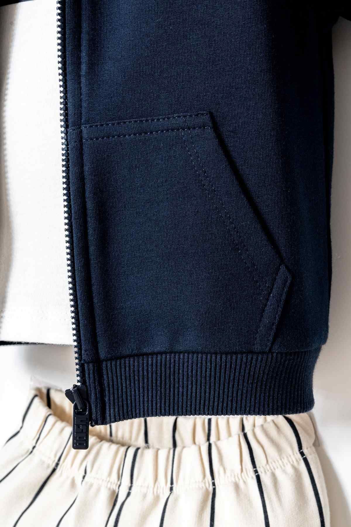 6-36 Ay Lisanslı Us Polo Assn Erkek Bebek 3'Lü Takım-Lacivert