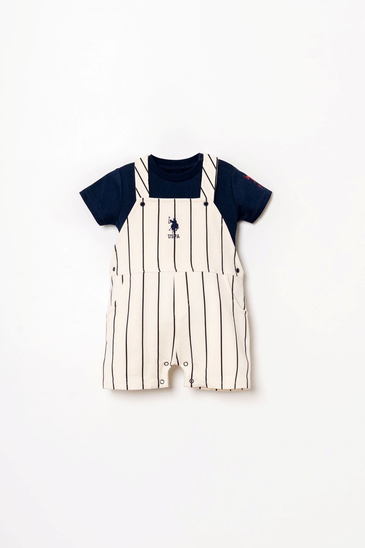 6-36 Ay Lisanslı Us Polo Assn Erkek Bebek Salopet Takım-Lacivert
