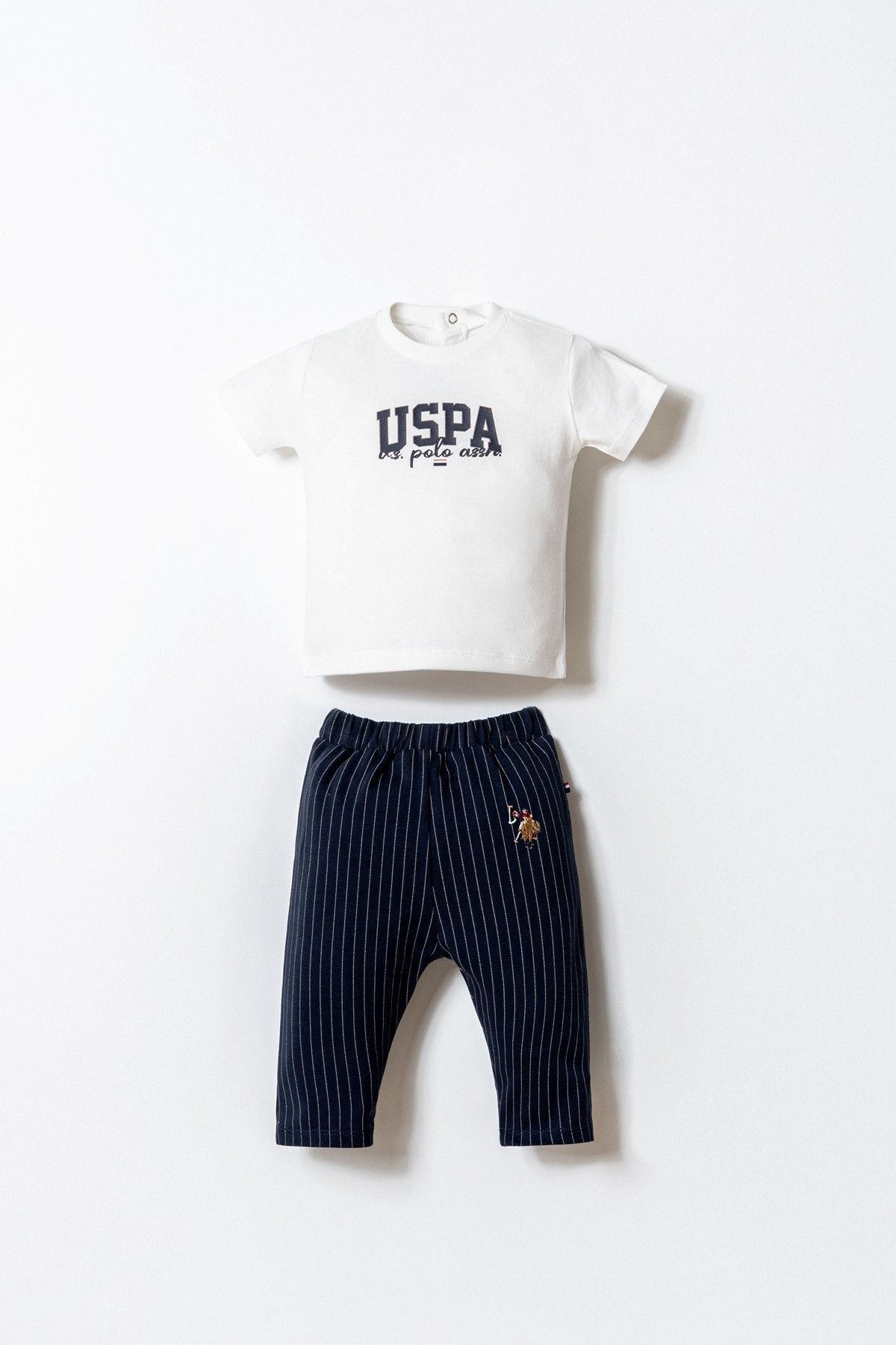 6-36 Ay Lisanslı Us Polo Assn Erkek Bebek 3'Lü Takım-Lacivert