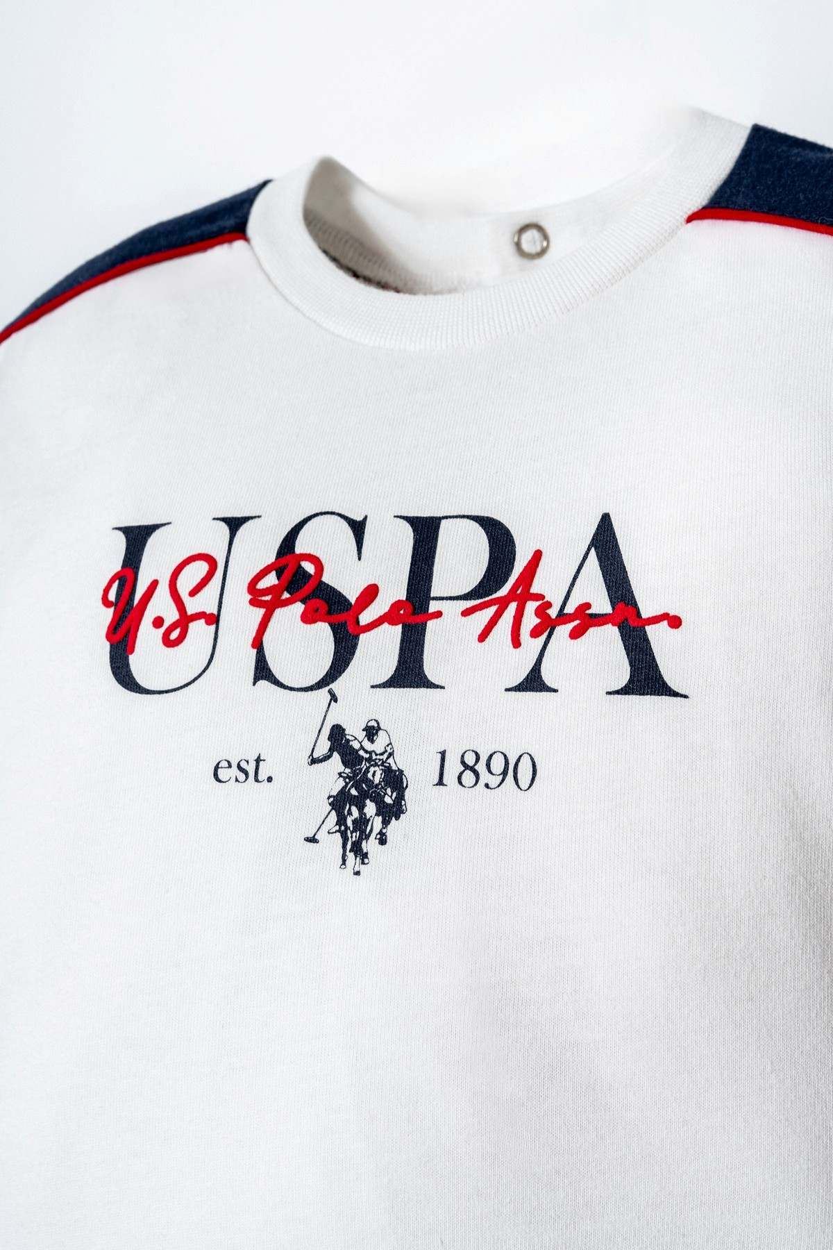 6-36 Ay Lisanslı Us Polo Assn Erkek Bebek Takım-Ekru