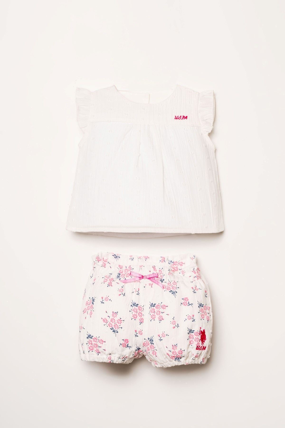 6-36 Ay Lisanslı Us Polo Assn Kız Bebek Takım-Pembe