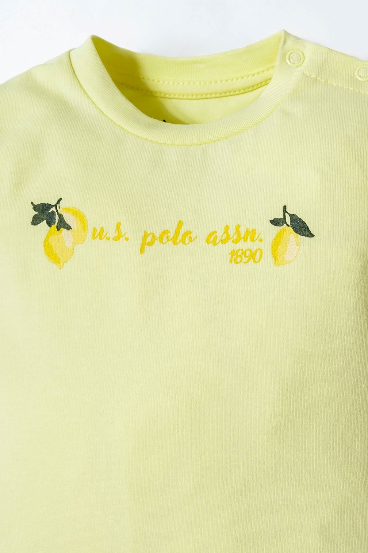 6-36 Ay Lisanslı Us Polo Assn Kız Bebek Takım-Sarı