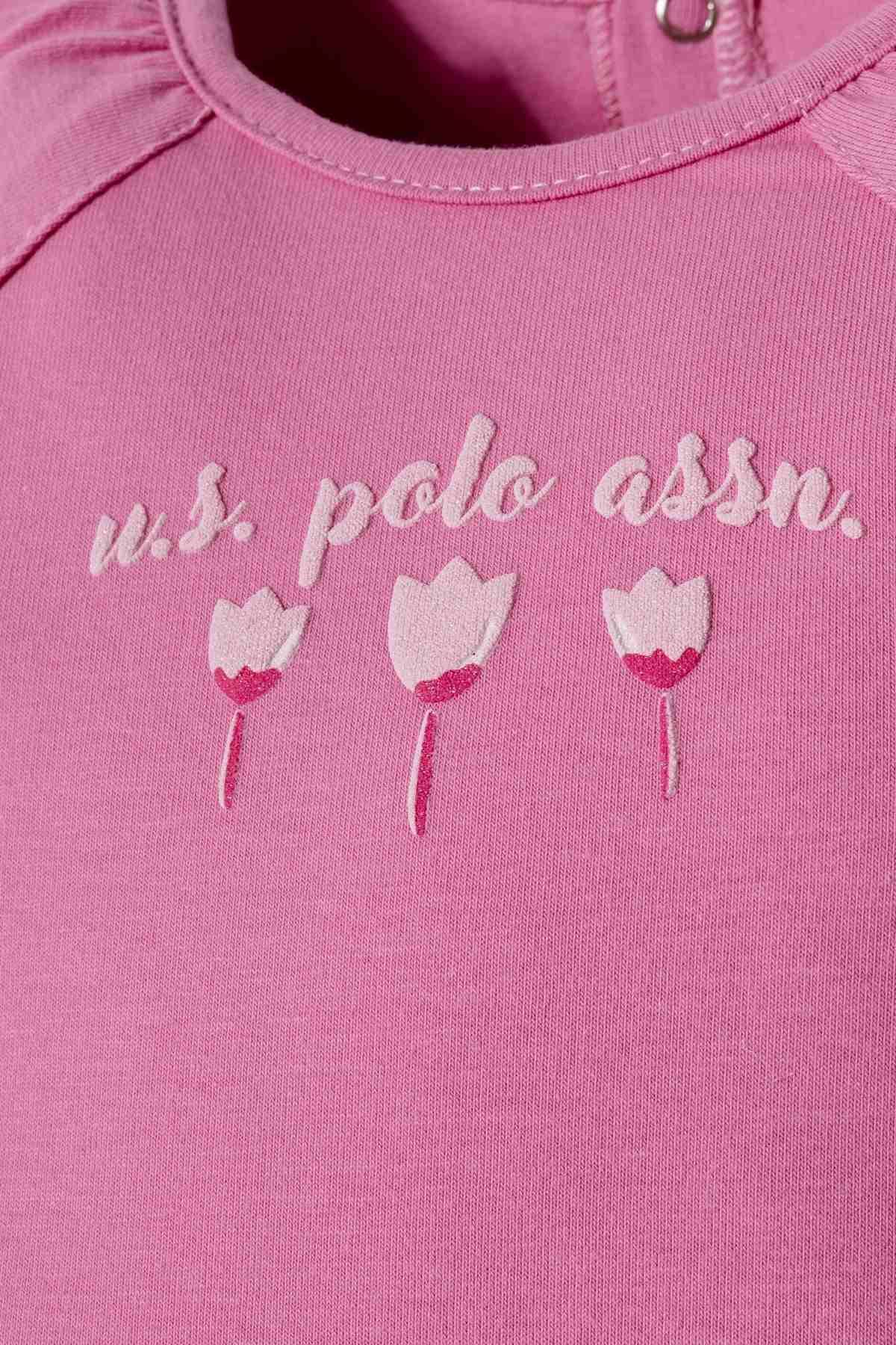 6-36 Ay Lisanslı Us Polo Assn Kız Bebek Takım-Pembe