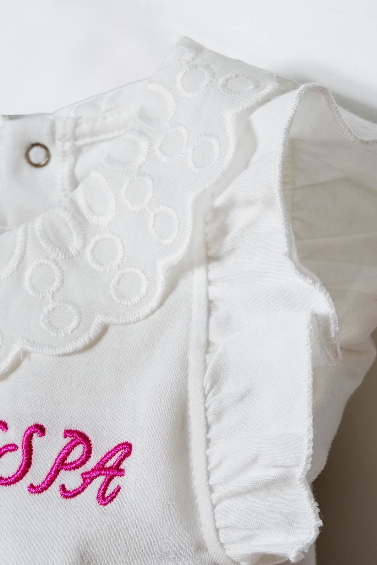 6-36 Ay Lisanslı Us Polo Assn Kız Bebek Takım-Ekru