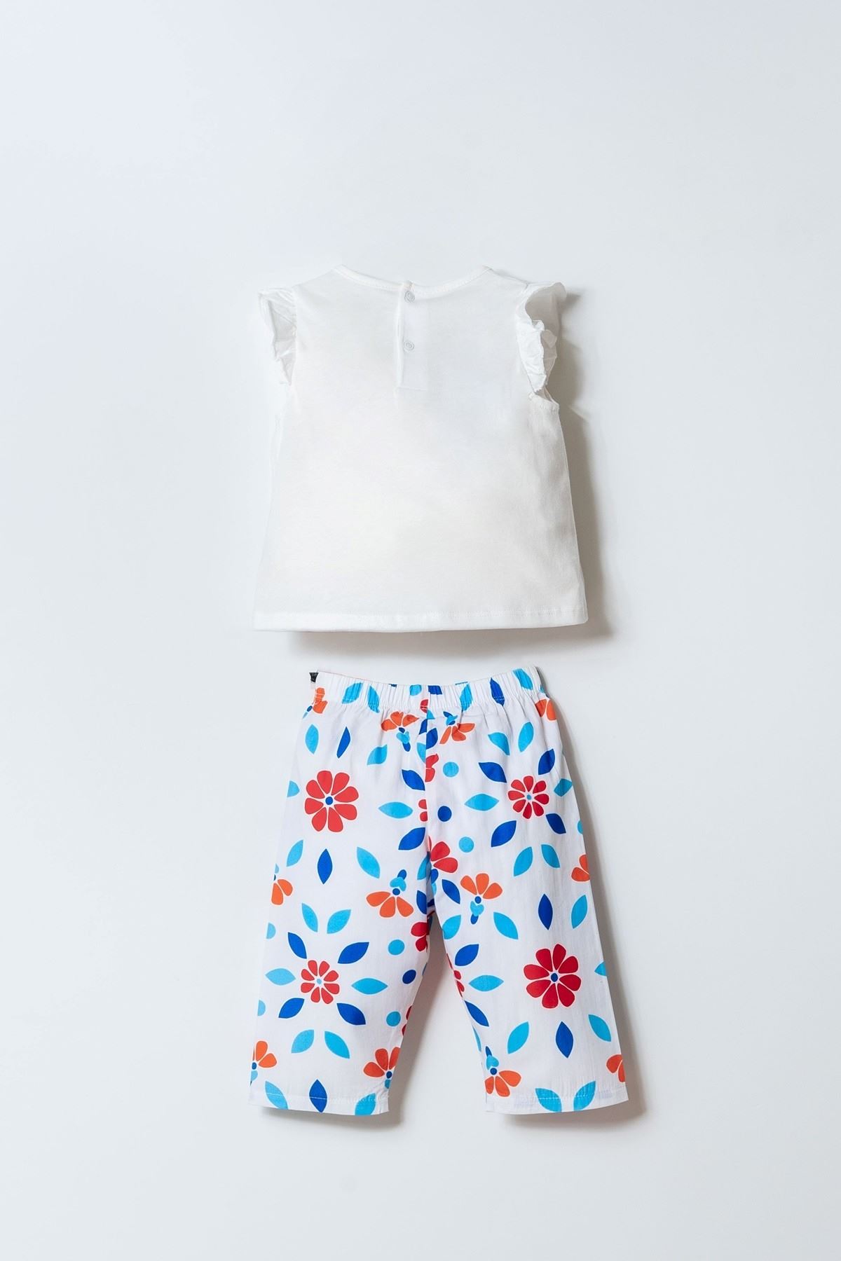 6-36 Ay Lisanslı Us Polo Assn Kız Bebek Takım-Ekru