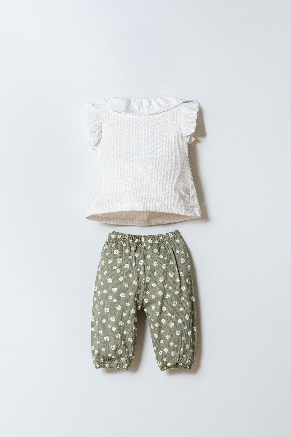 6-36 Ay Lisanslı Us Polo Assn Kız Bebek Takım-Ekru