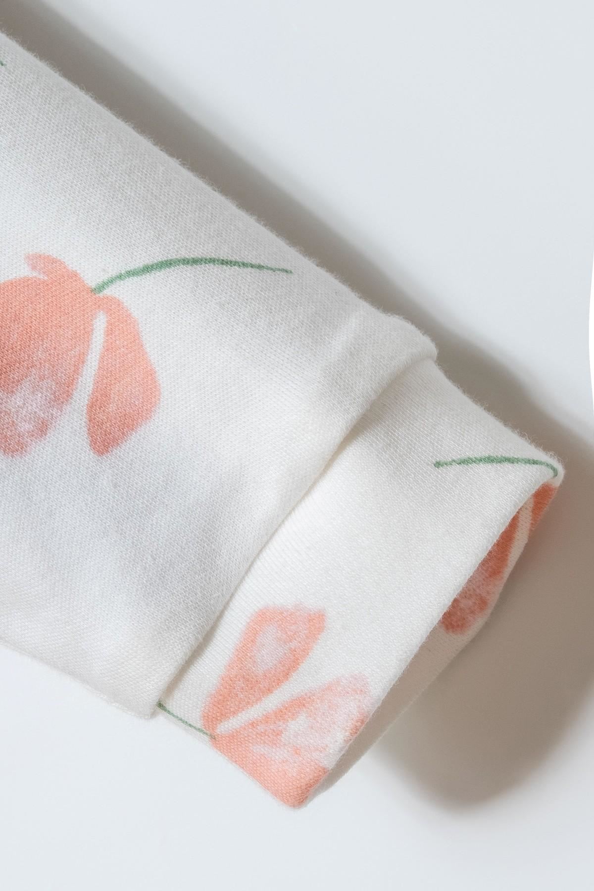 6-36 Ay Lisanslı Us Polo Assn Kız Bebek 3'Lü Takım-Ekru