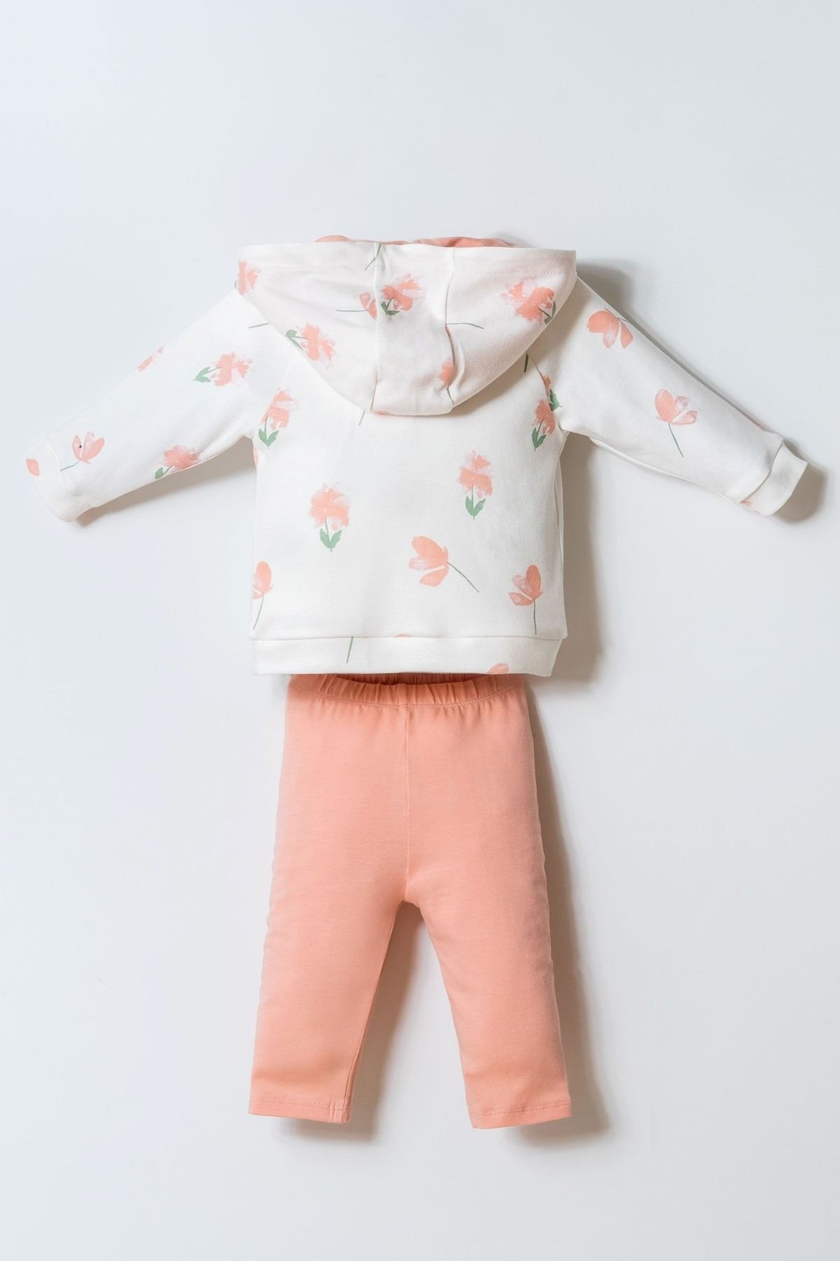 6-36 Ay Lisanslı Us Polo Assn Kız Bebek 3'Lü Takım-Ekru