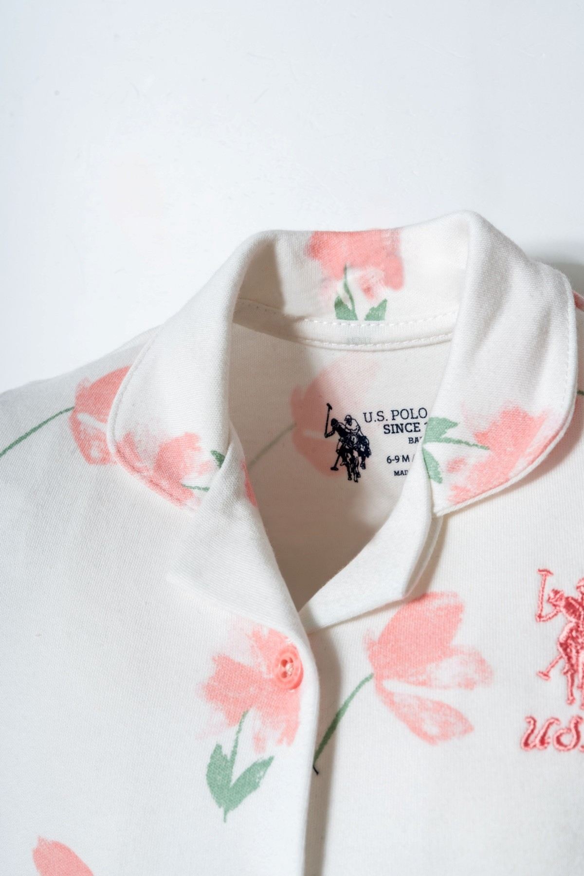 6-36 Ay Lisanslı Us Polo Assn Kız Bebek Takım-Ekru
