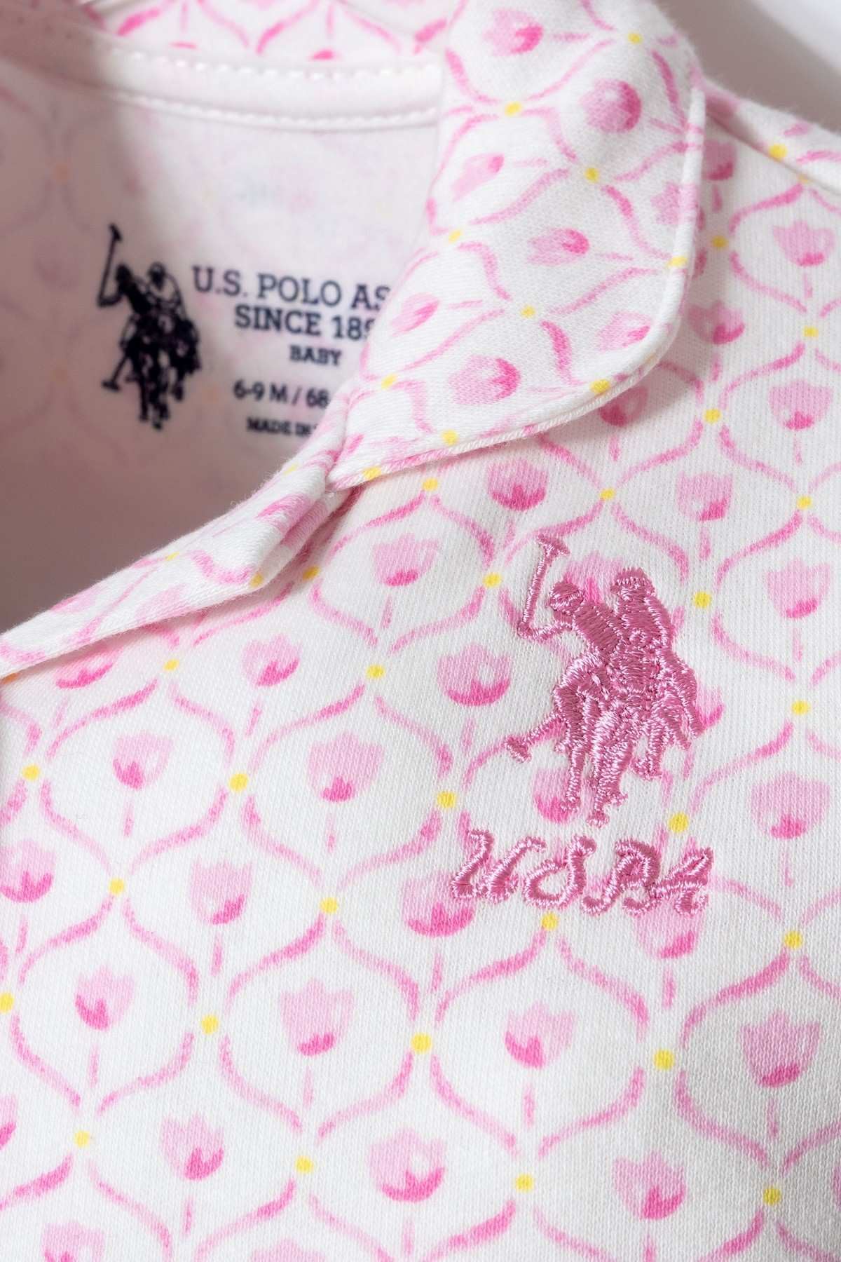 6-36 Ay Lisanslı Us Polo Assn Kız Bebek Takım-Pembe