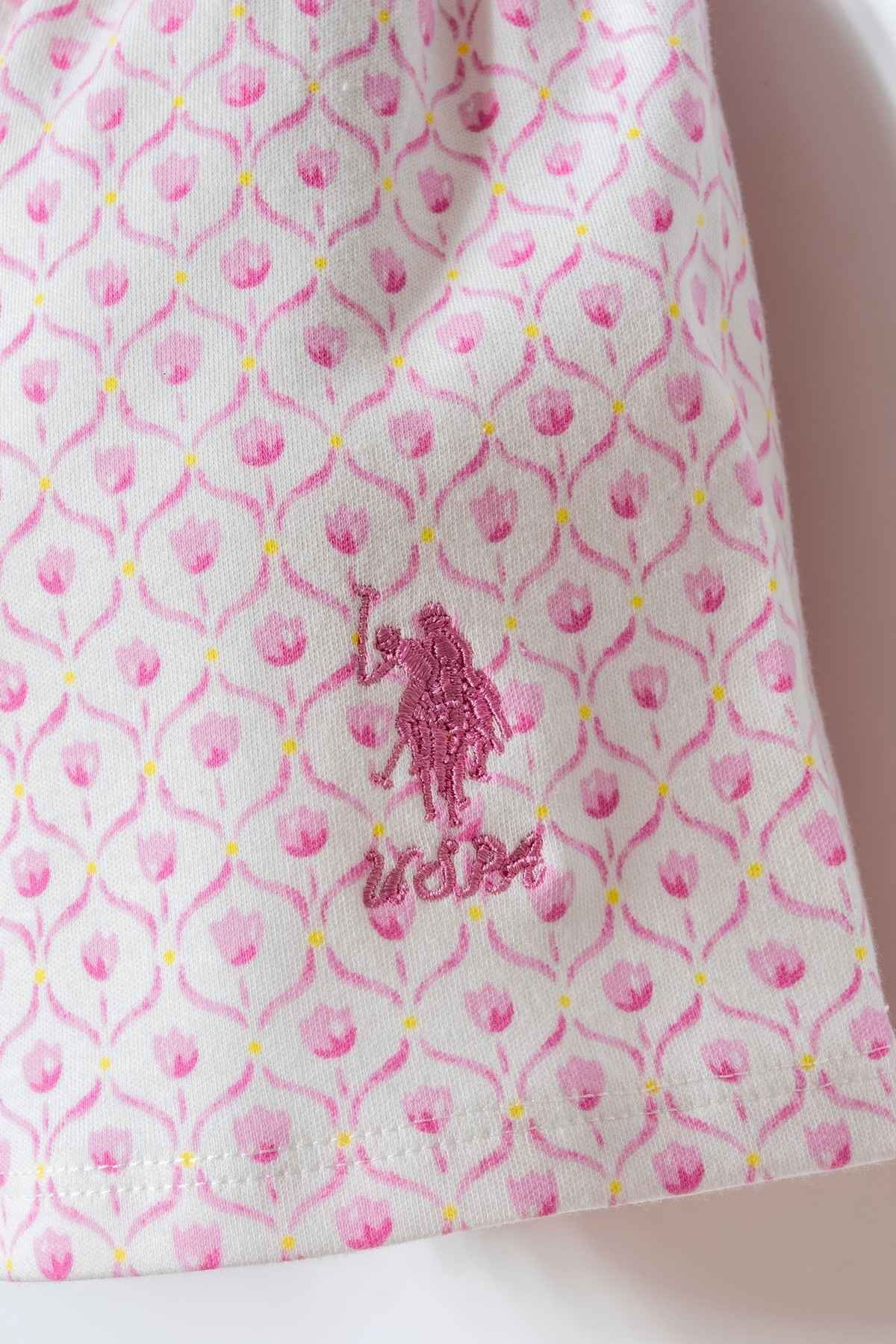 6-36 Ay Lisanslı Us Polo Assn Kız Bebek Takım-Ekru