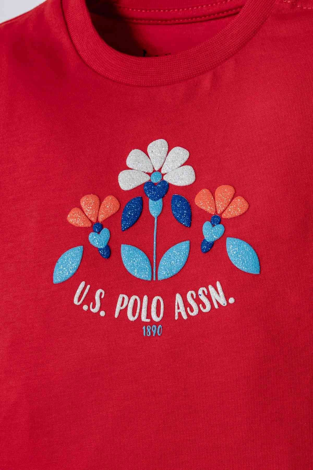 6-36 Ay Lisanslı Us Polo Assn Kız Bebek Takım-Nar çiçeği