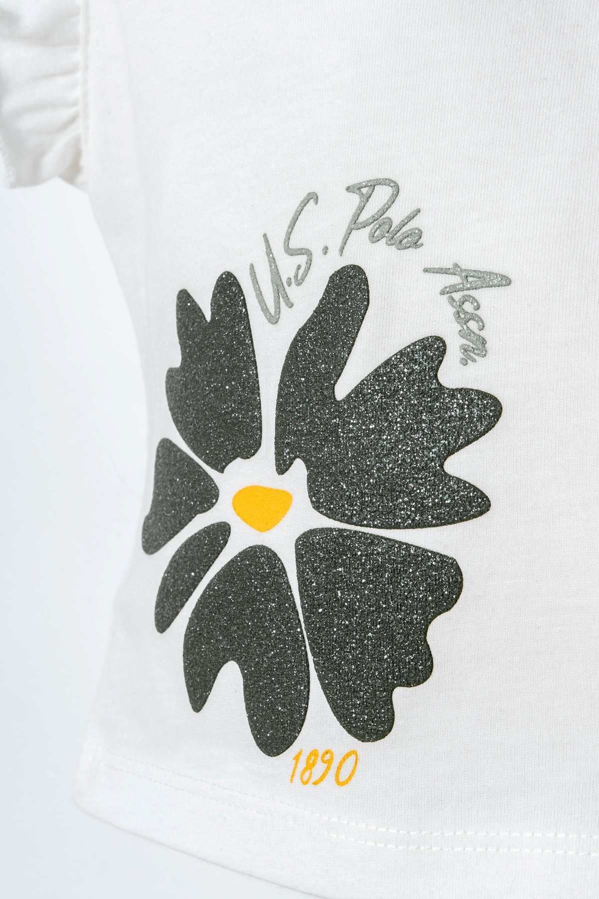 6-36 Ay Lisanslı Us Polo Assn Kız Bebek Takım-Ekru