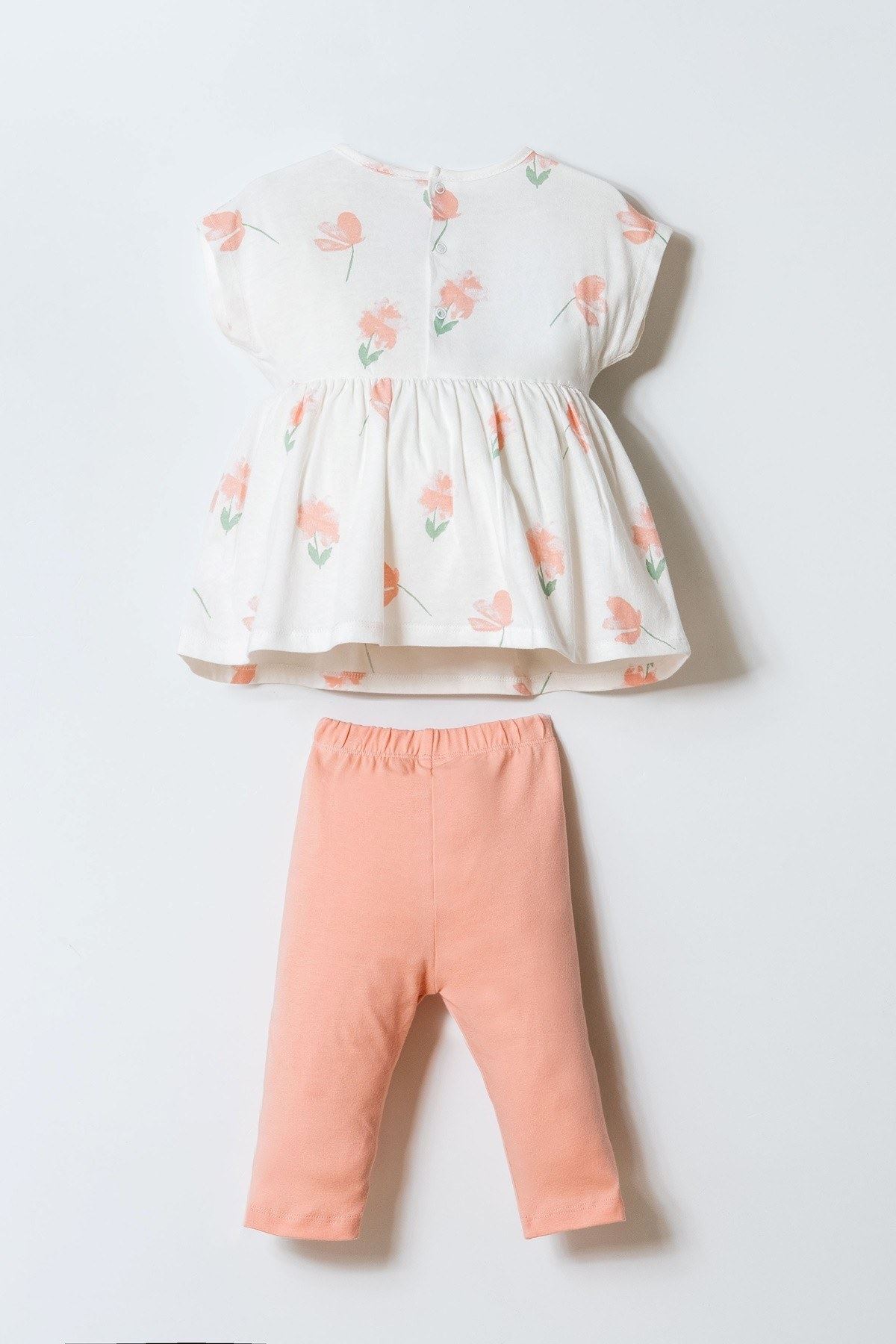 6-36 Ay Lisanslı Us Polo Assn Kız Bebek Takım-Ekru