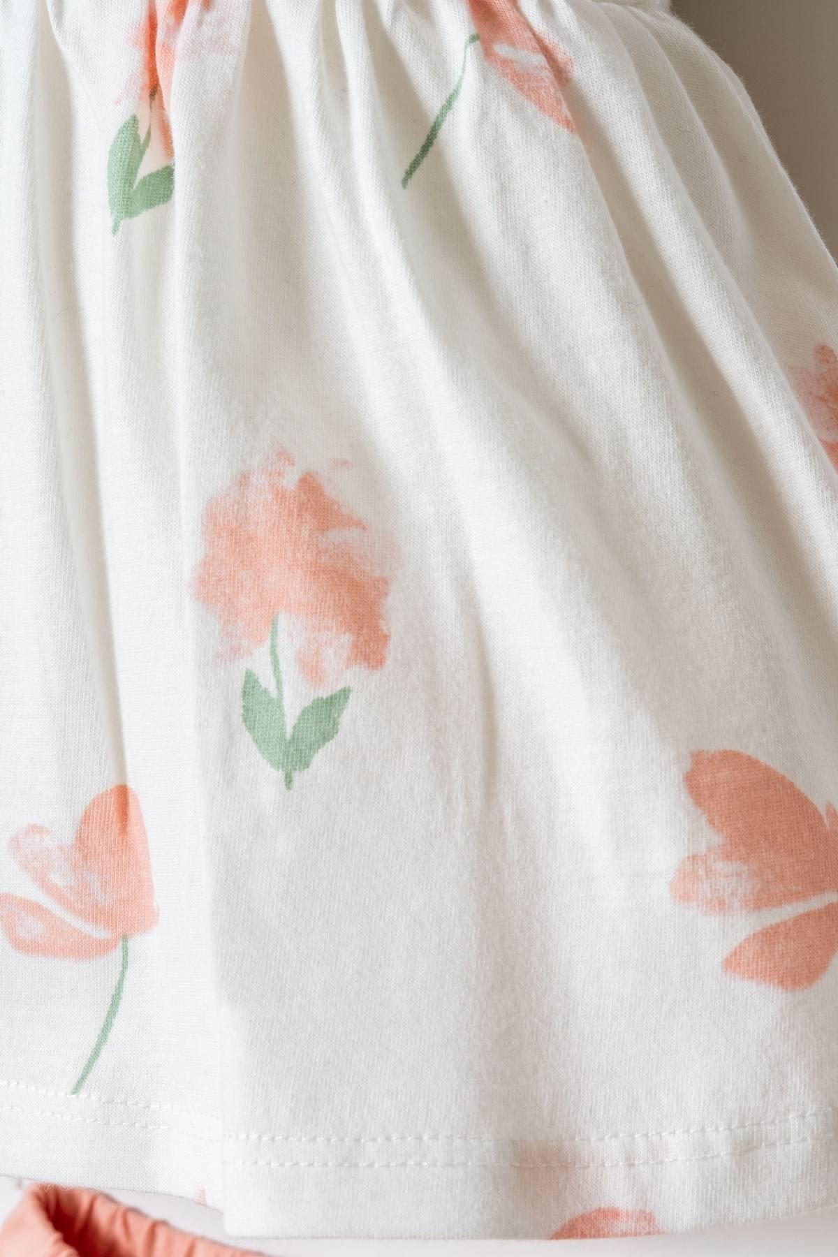 6-36 Ay Lisanslı Us Polo Assn Kız Bebek Takım-Ekru