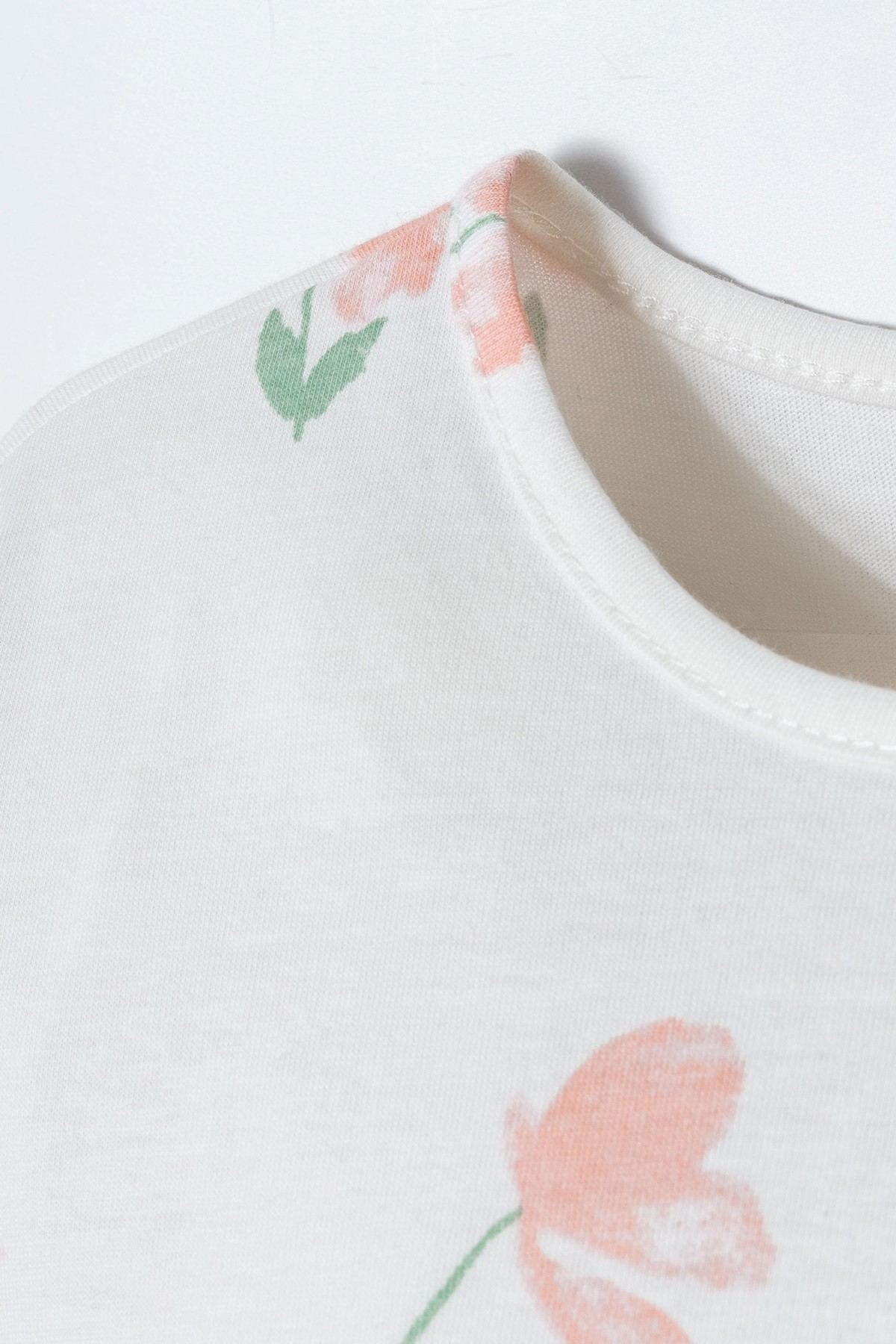 6-36 Ay Lisanslı Us Polo Assn Kız Bebek Takım-Ekru