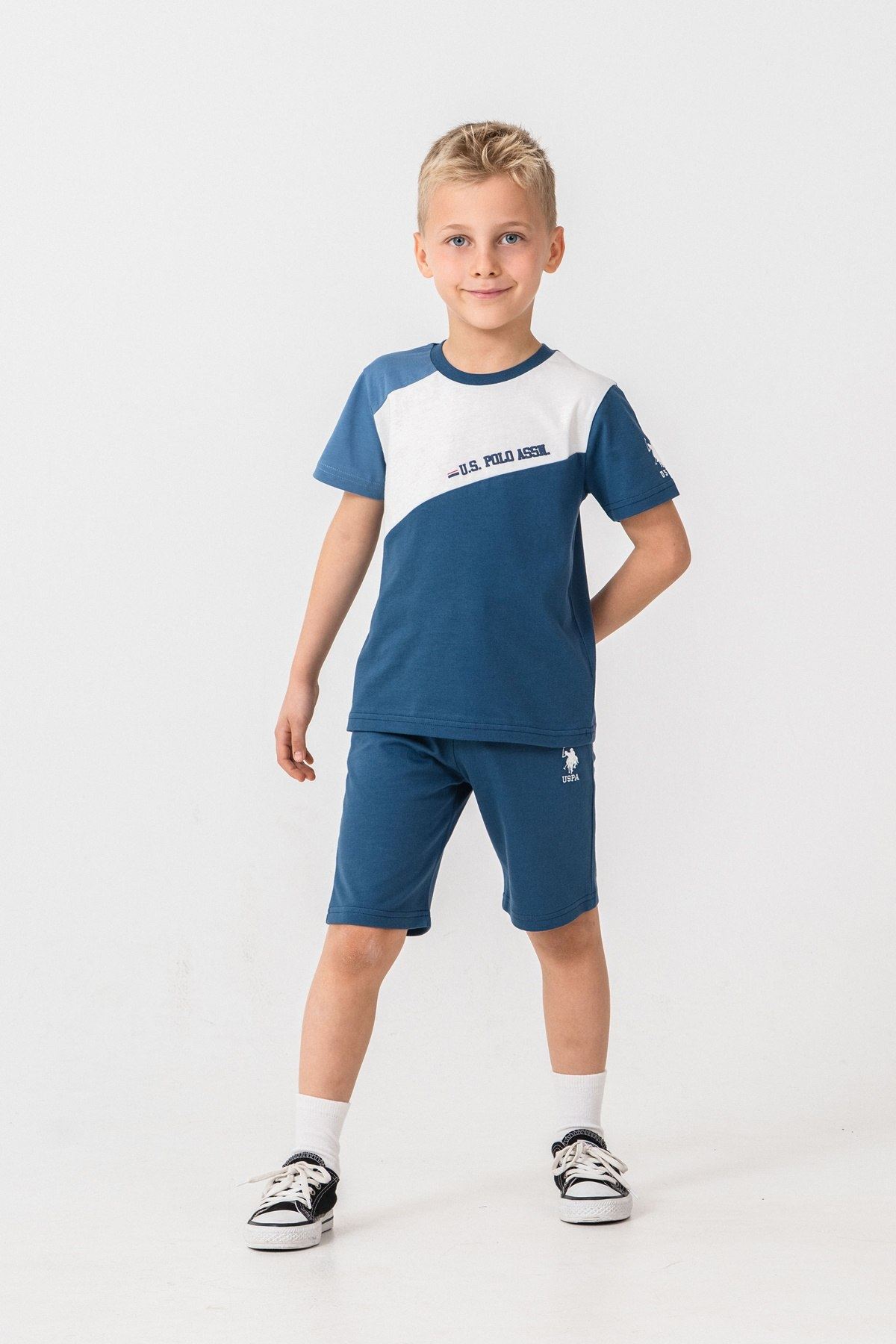 4-15 Yaş Lisanslı Us Polo Assn Erkek Çocuk Takım-İndigo