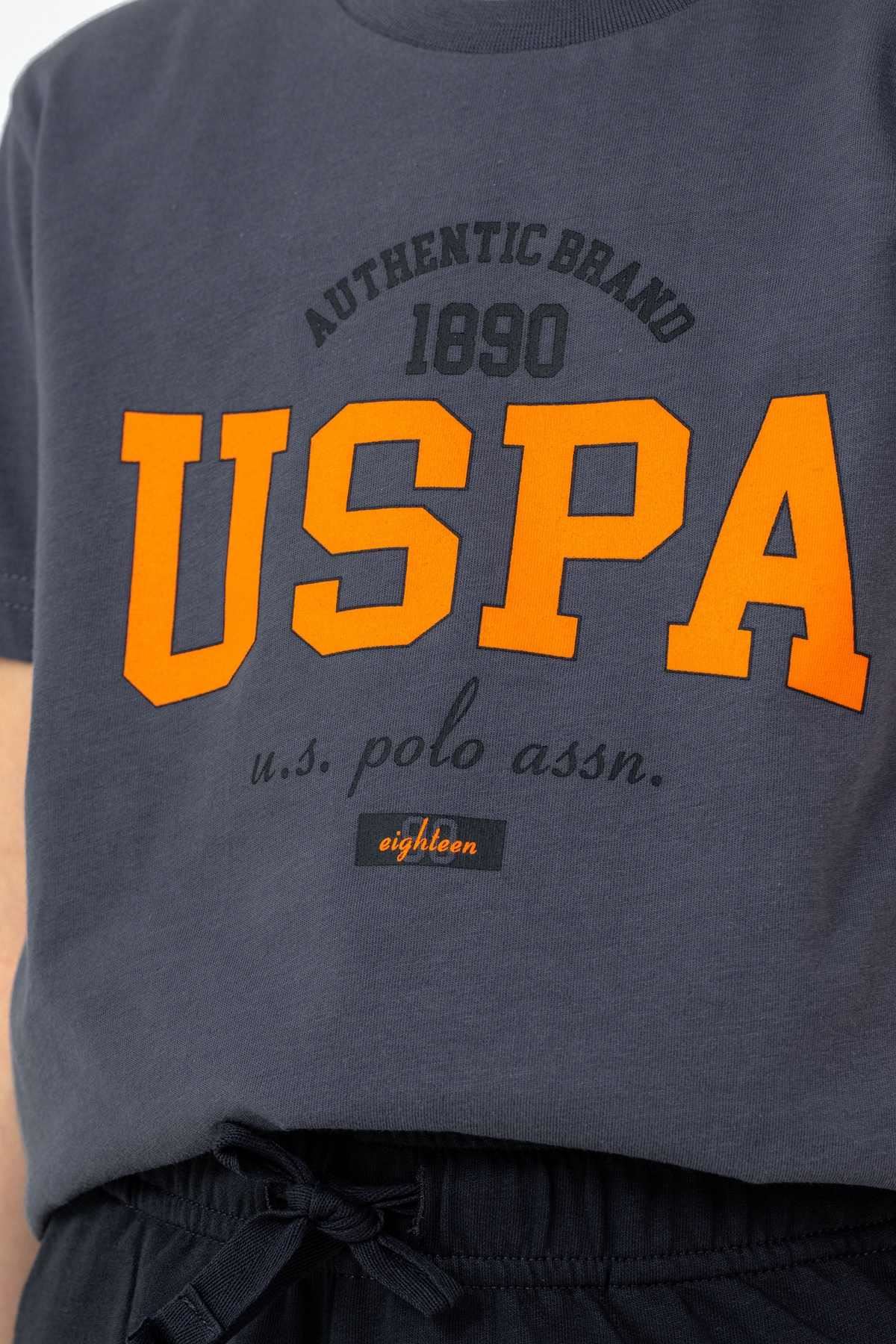 4-15 Yaş Lisanslı Us Polo Assn Erkek Çocuk Takım-Füme