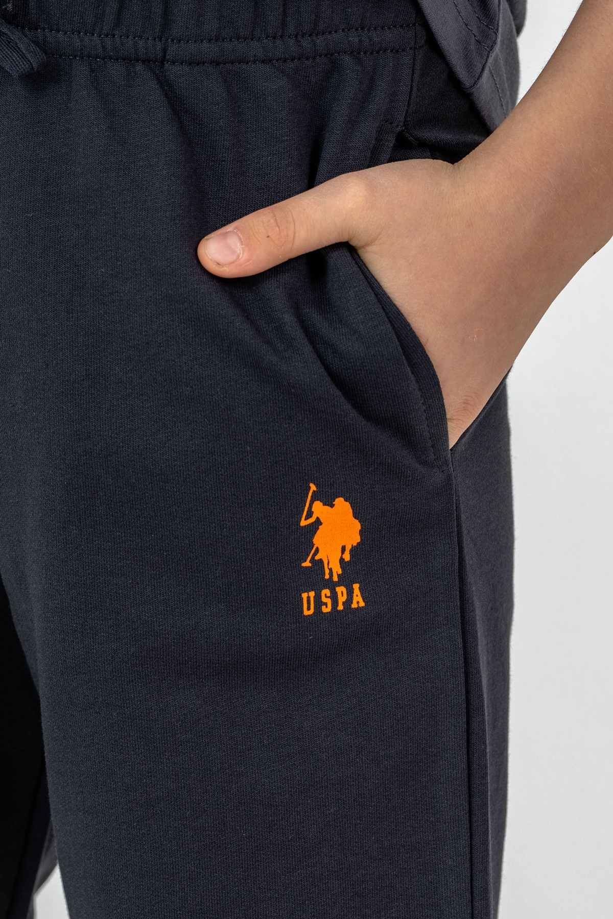 4-15 Yaş Lisanslı Us Polo Assn Erkek Çocuk Takım-Füme