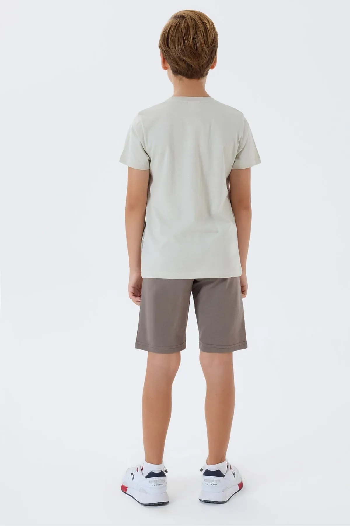 4-15 Yaş Lisanslı Us Polo Assn Erkek Çocuk Takım-Latte