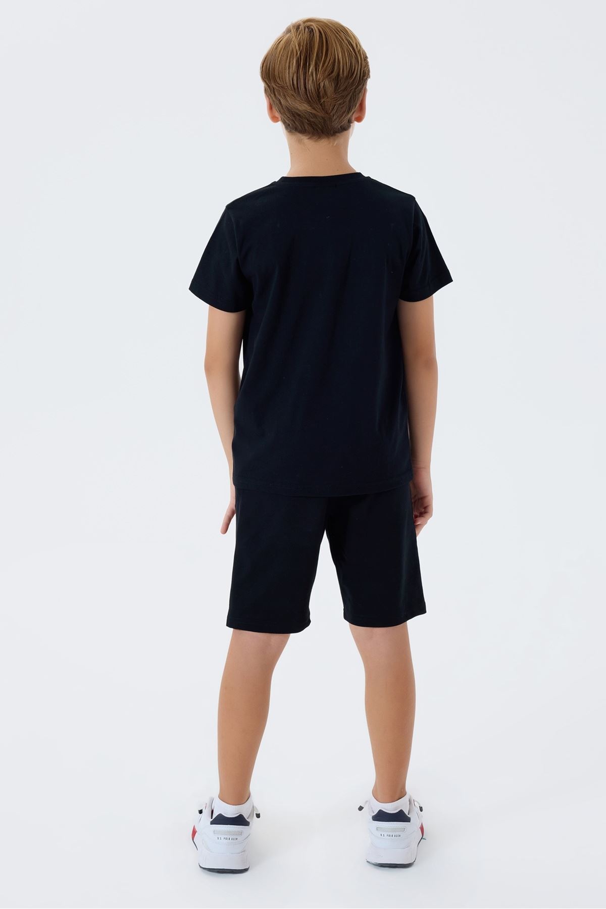 4-15 Yaş Lisanslı Us Polo Assn Erkek Çocuk Takım-Siyah