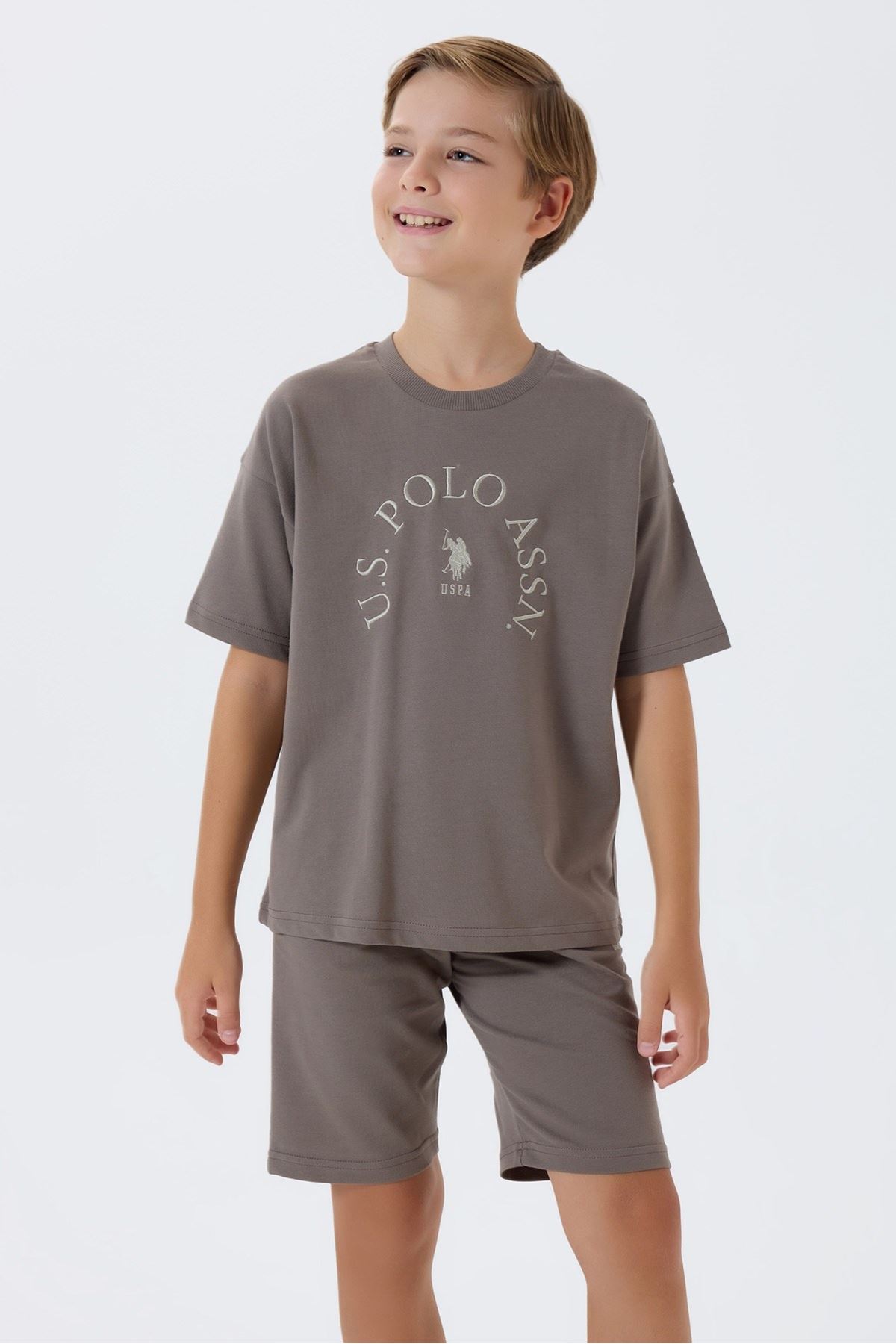 4-15 Yaş Lisanslı Us Polo Assn Erkek Çocuk Takım-Vizon