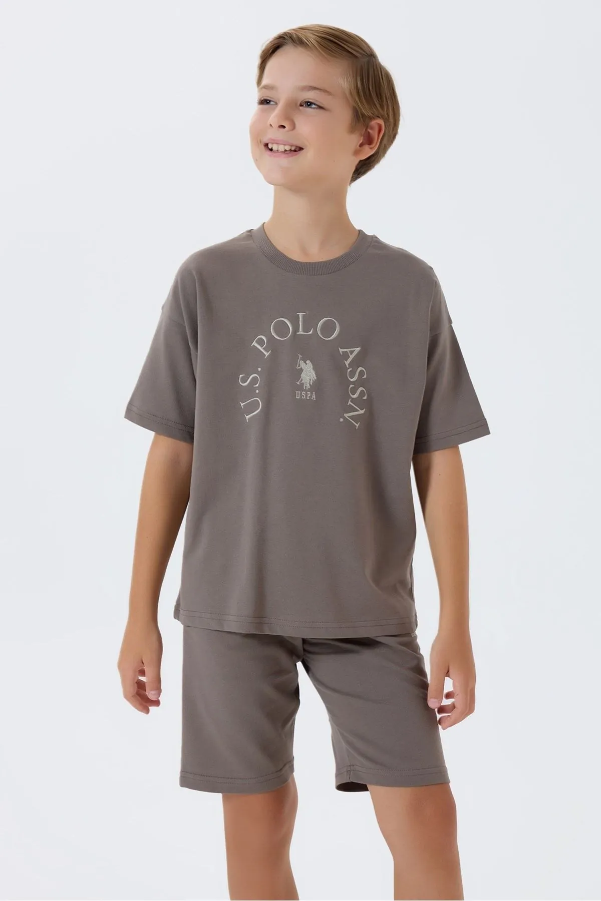4-15 Yaş Lisanslı Us Polo Assn Erkek Çocuk Takım-Vizon