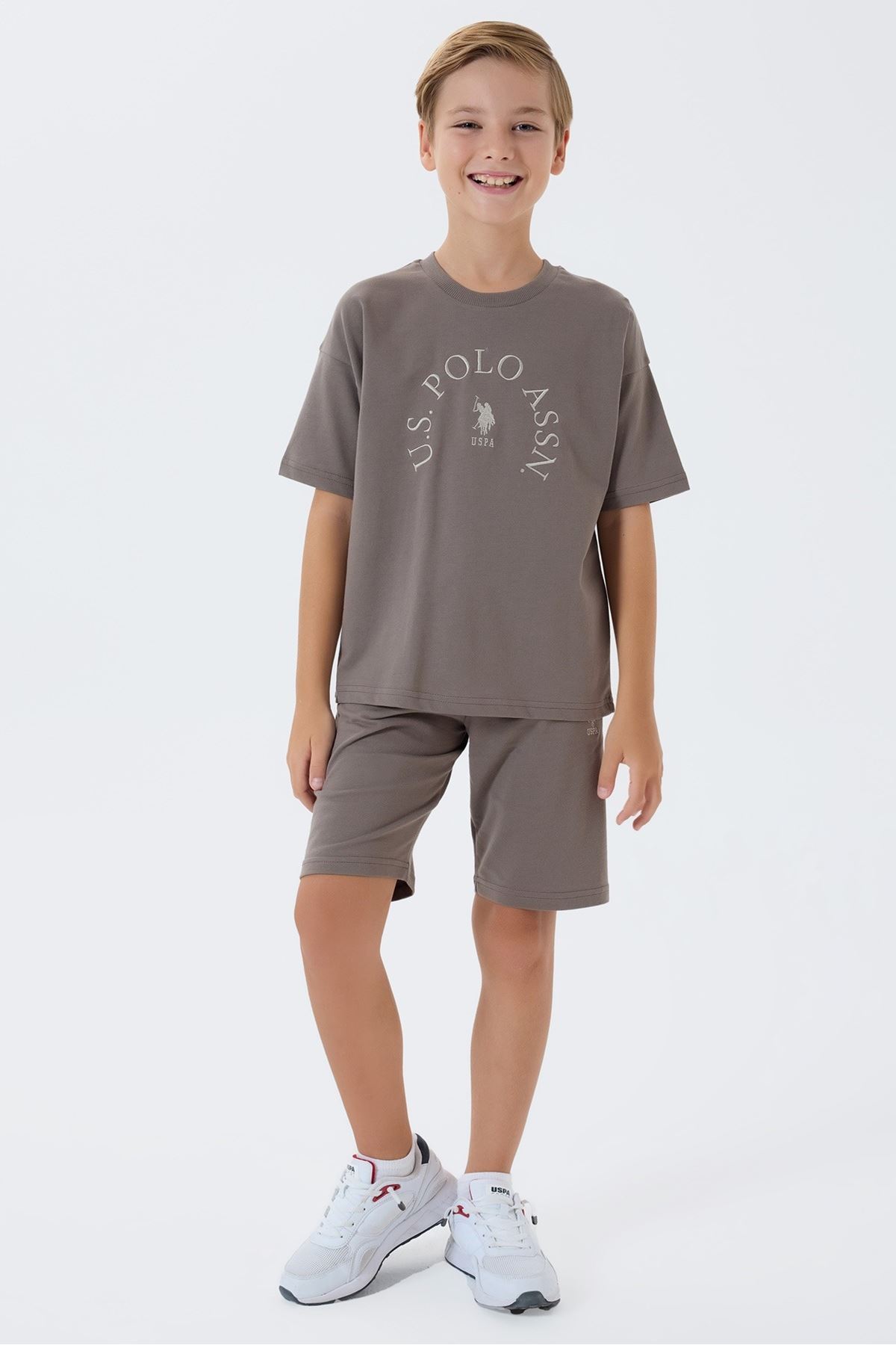 4-15 Yaş Lisanslı Us Polo Assn Erkek Çocuk Takım-Vizon