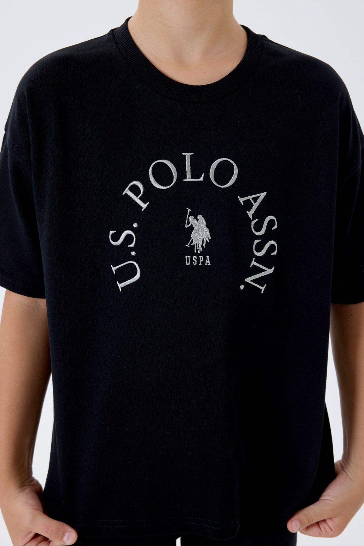 4-15 Yaş Lisanslı Us Polo Assn Erkek Çocuk Takım-Siyah