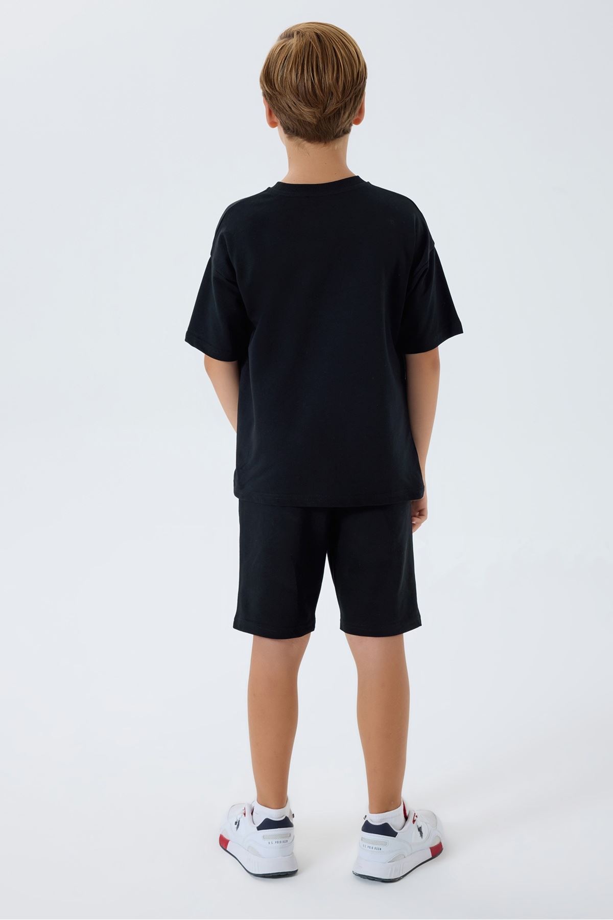 4-15 Yaş Lisanslı Us Polo Assn Erkek Çocuk Takım-Siyah