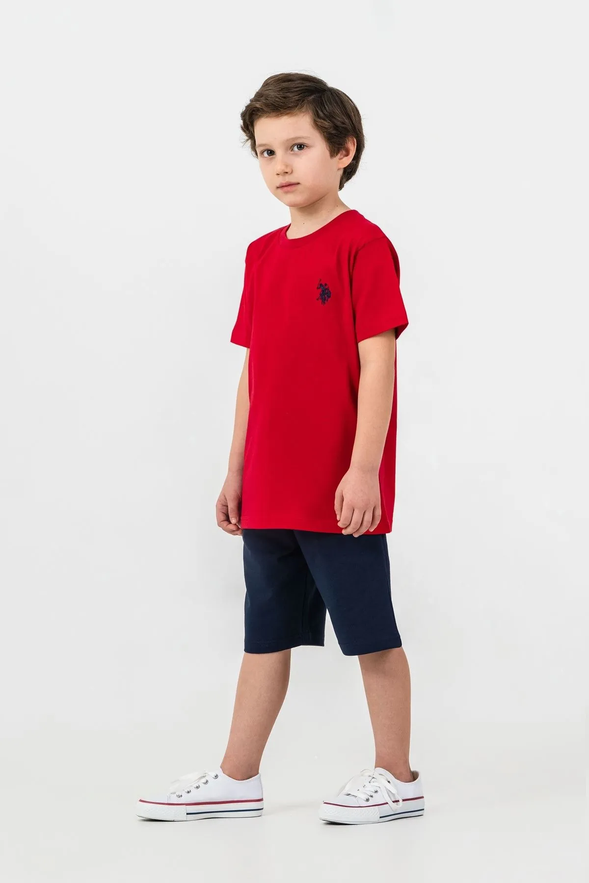 4-15 Yaş Lisanslı Us Polo Assn Erkek Çocuk Takım-Kırmızı