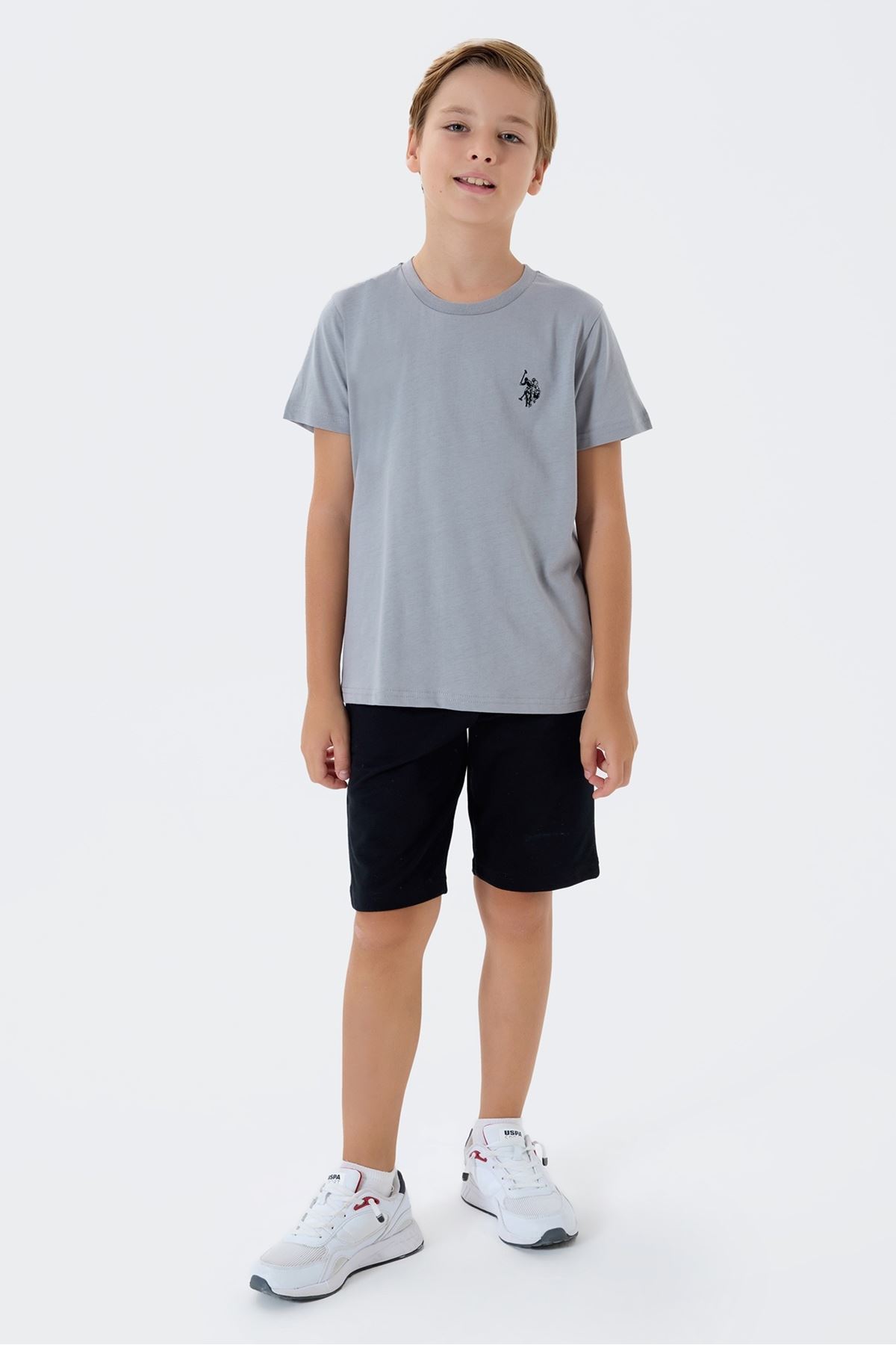 4-15 Yaş Lisanslı Us Polo Assn Erkek Çocuk Takım-Uzay Grisi