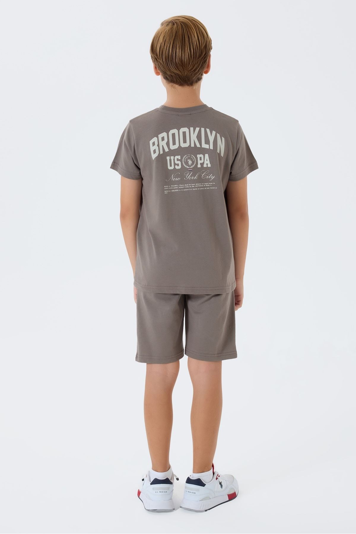 4-15 Yaş Lisanslı Us Polo Assn Erkek Çocuk Takım-Vizon