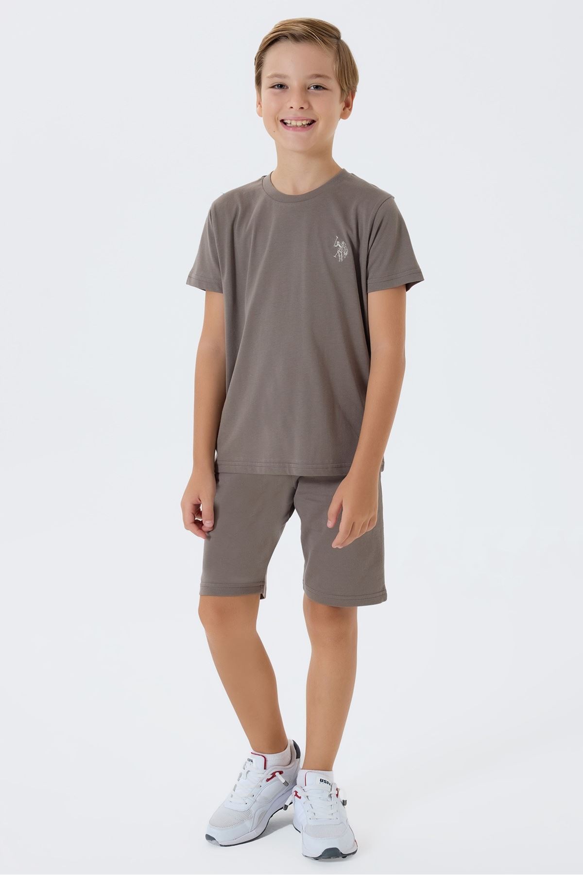 4-15 Yaş Lisanslı Us Polo Assn Erkek Çocuk Takım-Vizon