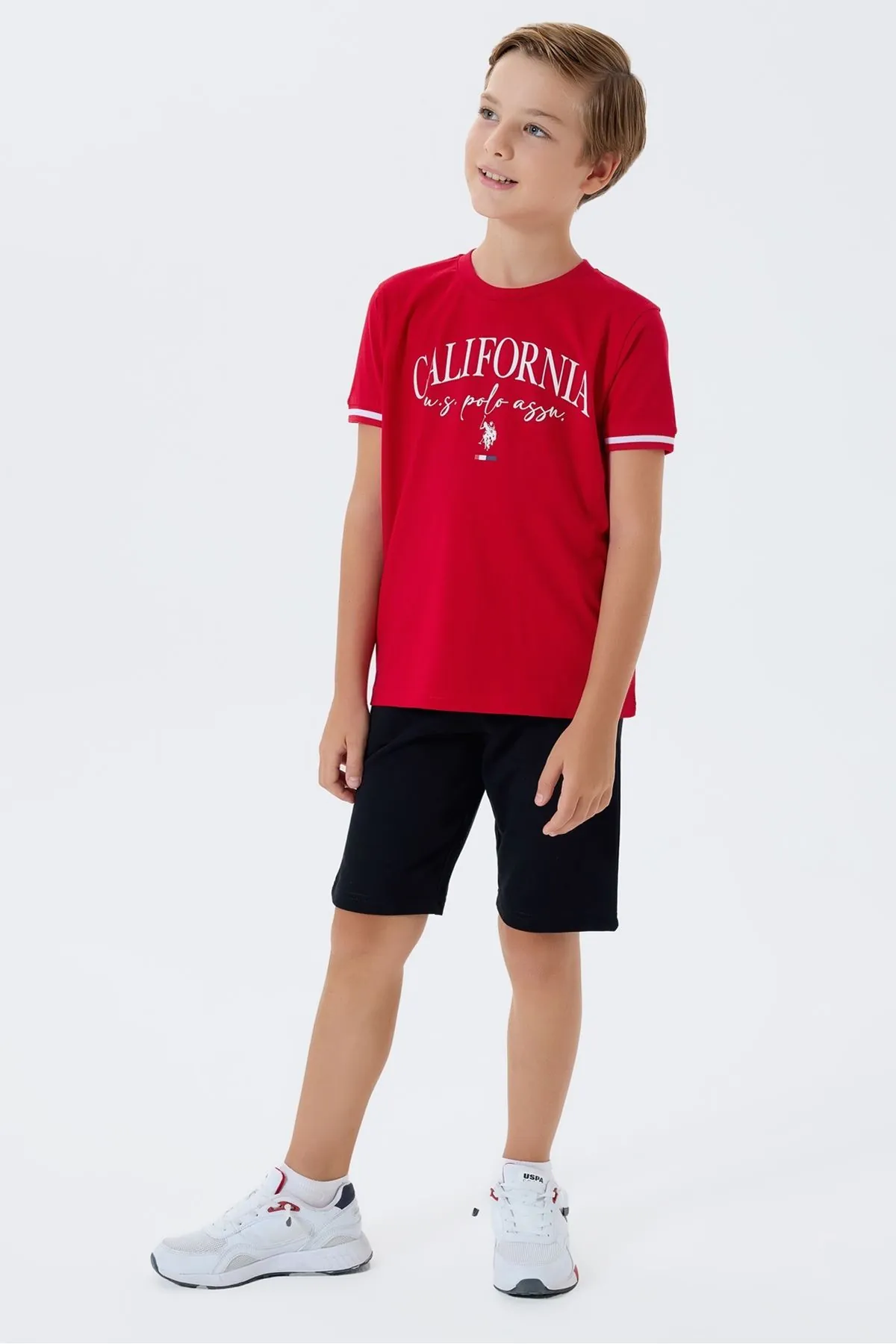 4-15 Yaş Lisanslı Us Polo Assn Erkek Çocuk Takım-Kırmızı