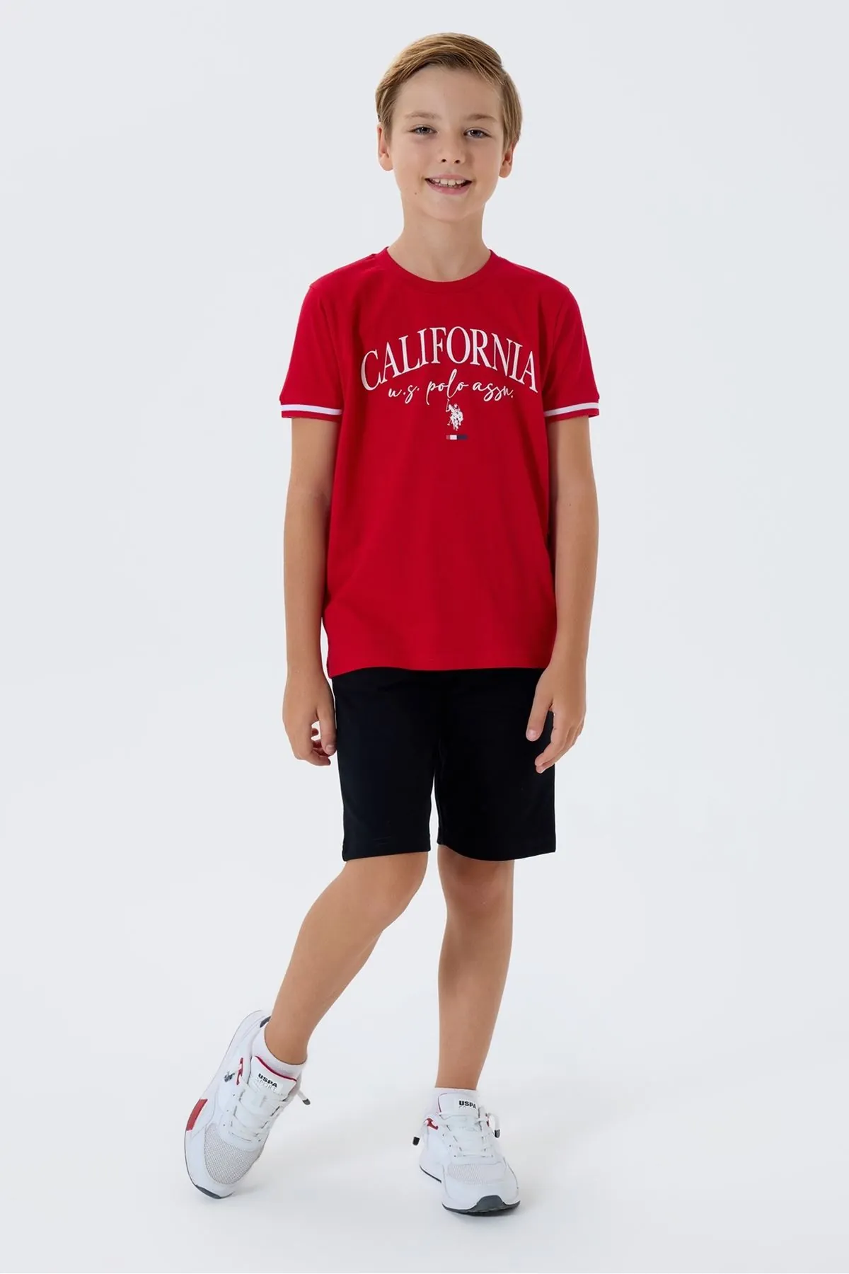 4-15 Yaş Lisanslı Us Polo Assn Erkek Çocuk Takım-Kırmızı
