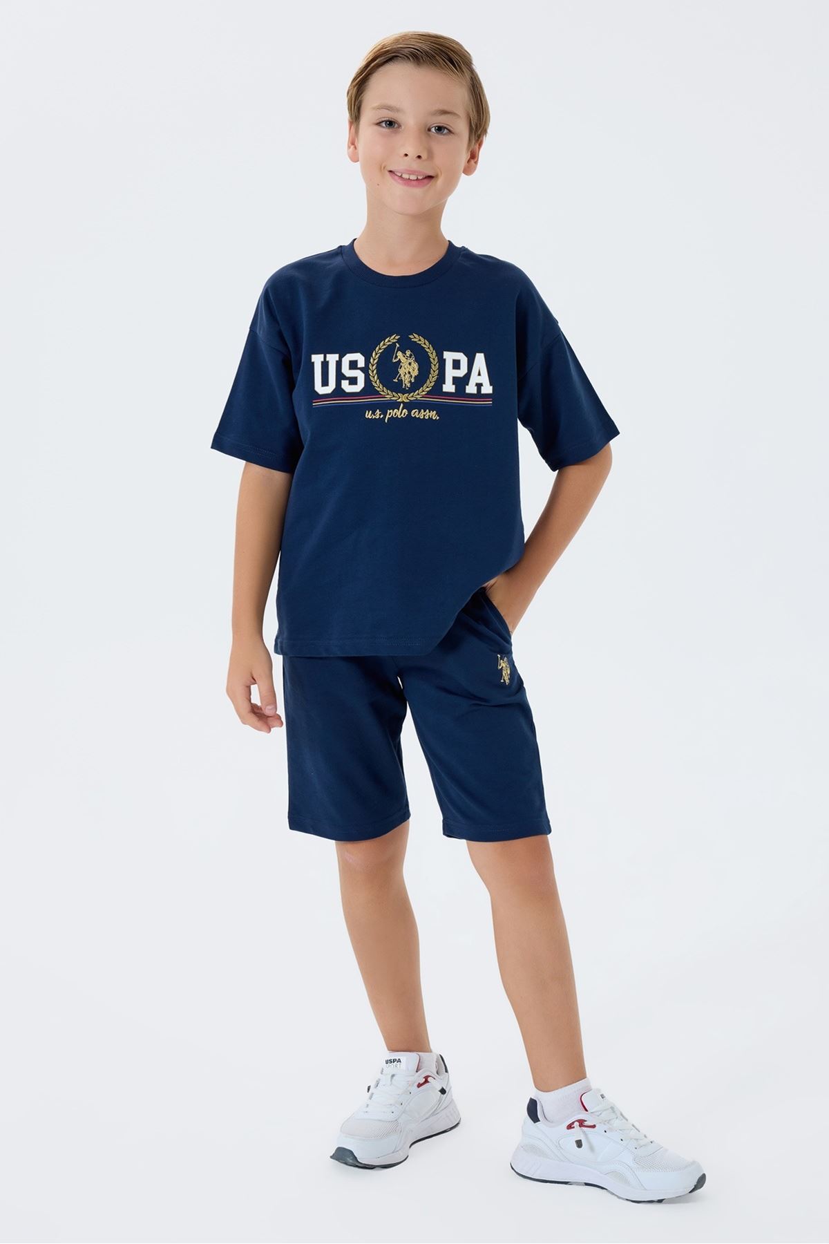 4-15 Yaş Lisanslı Us Polo Assn Erkek Çocuk Takım-Lacivert