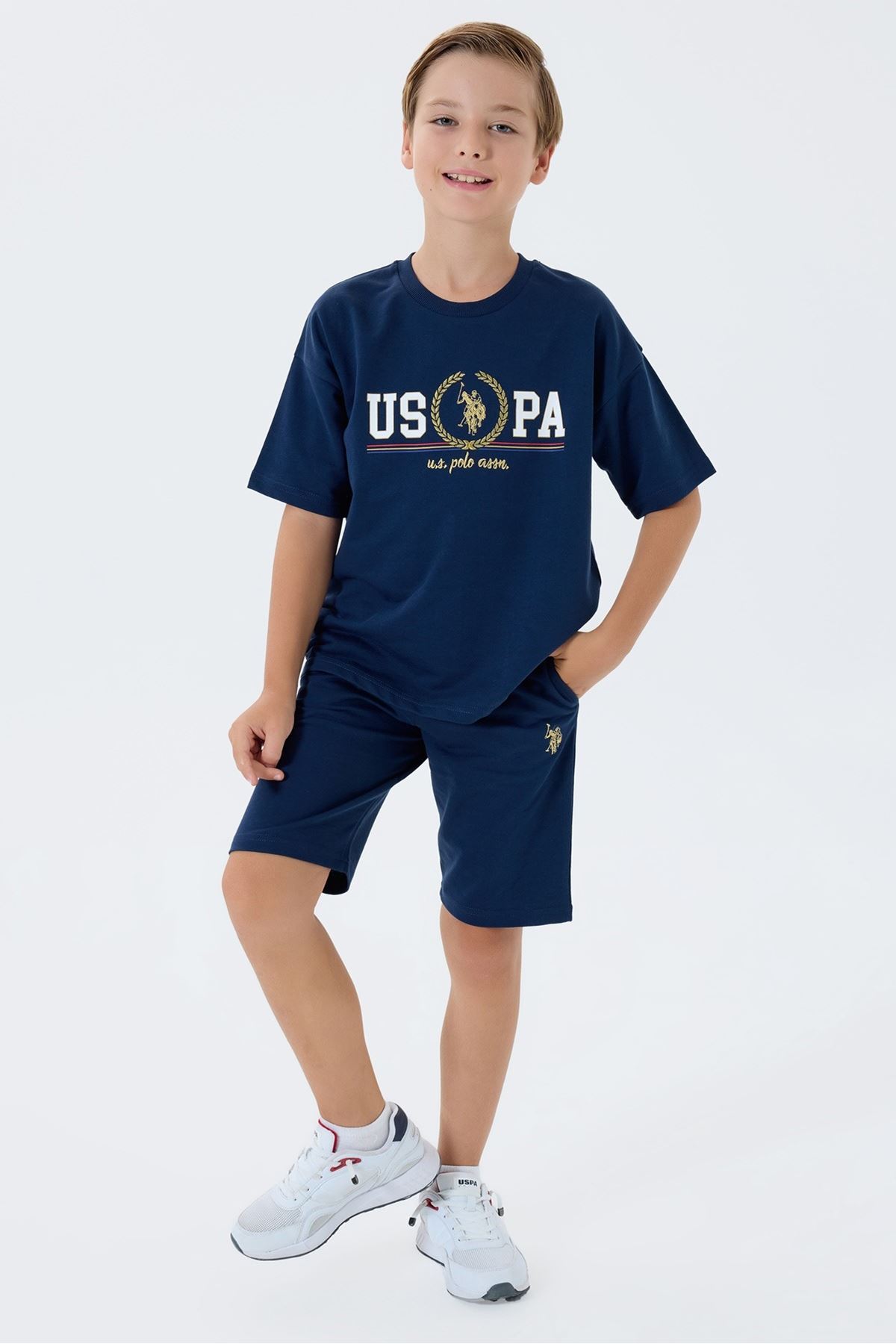 4-15 Yaş Lisanslı Us Polo Assn Erkek Çocuk Takım-Lacivert