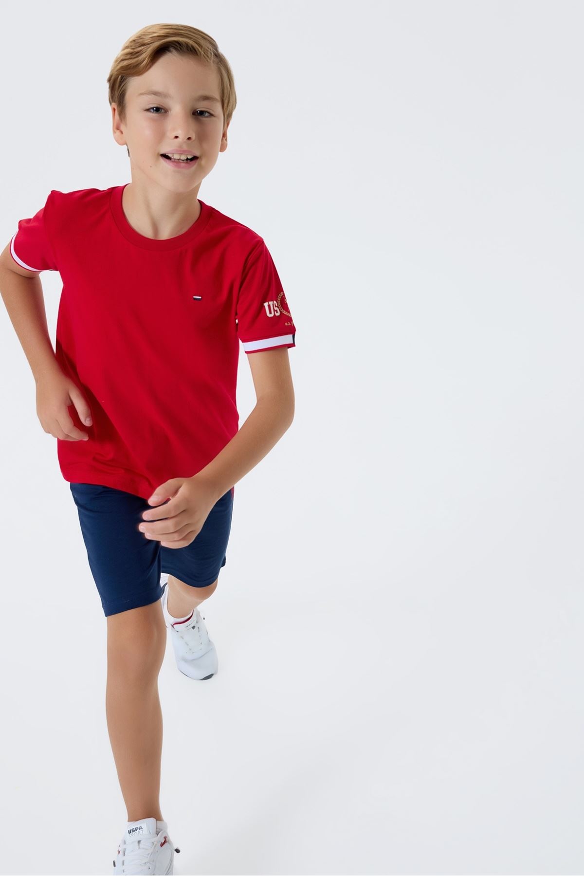 4-15 Yaş Lisanslı Us Polo Assn Erkek Çocuk Takım-Kırmızı