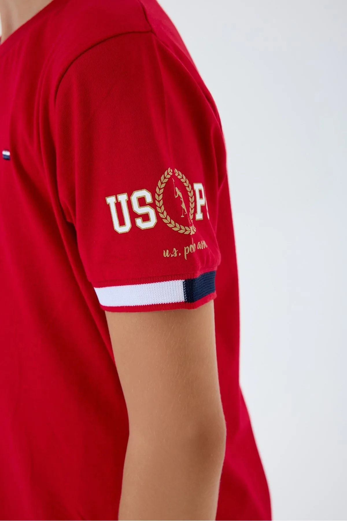 4-15 Yaş Lisanslı Us Polo Assn Erkek Çocuk Takım-Kırmızı