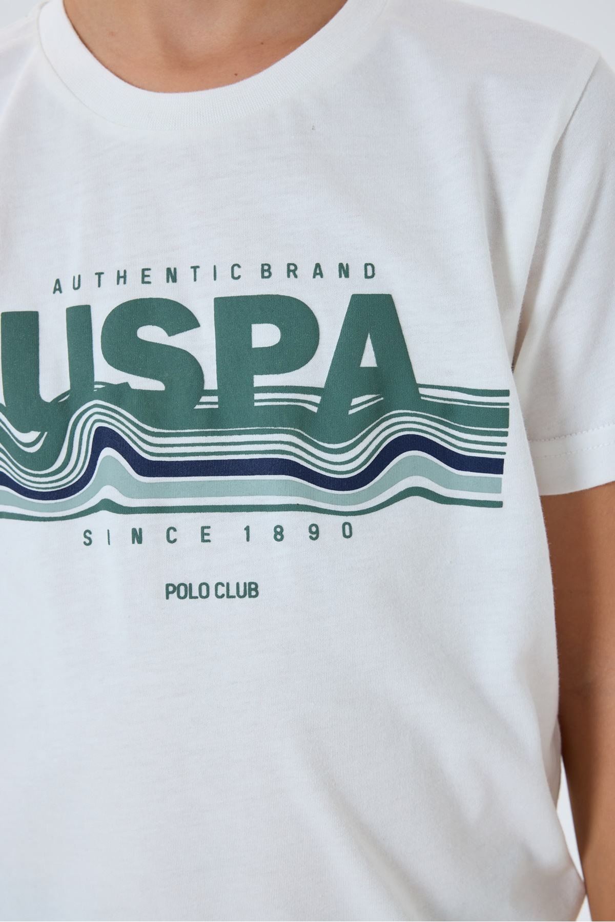 4-15 Yaş Lisanslı Us Polo Assn Erkek Çocuk Takım-Ekru